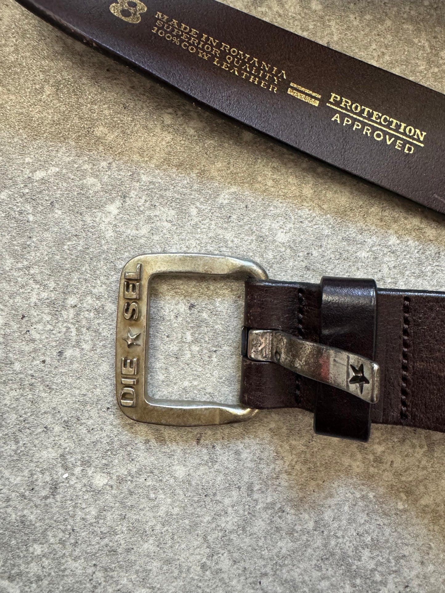 Brown Leather Diesel Belt