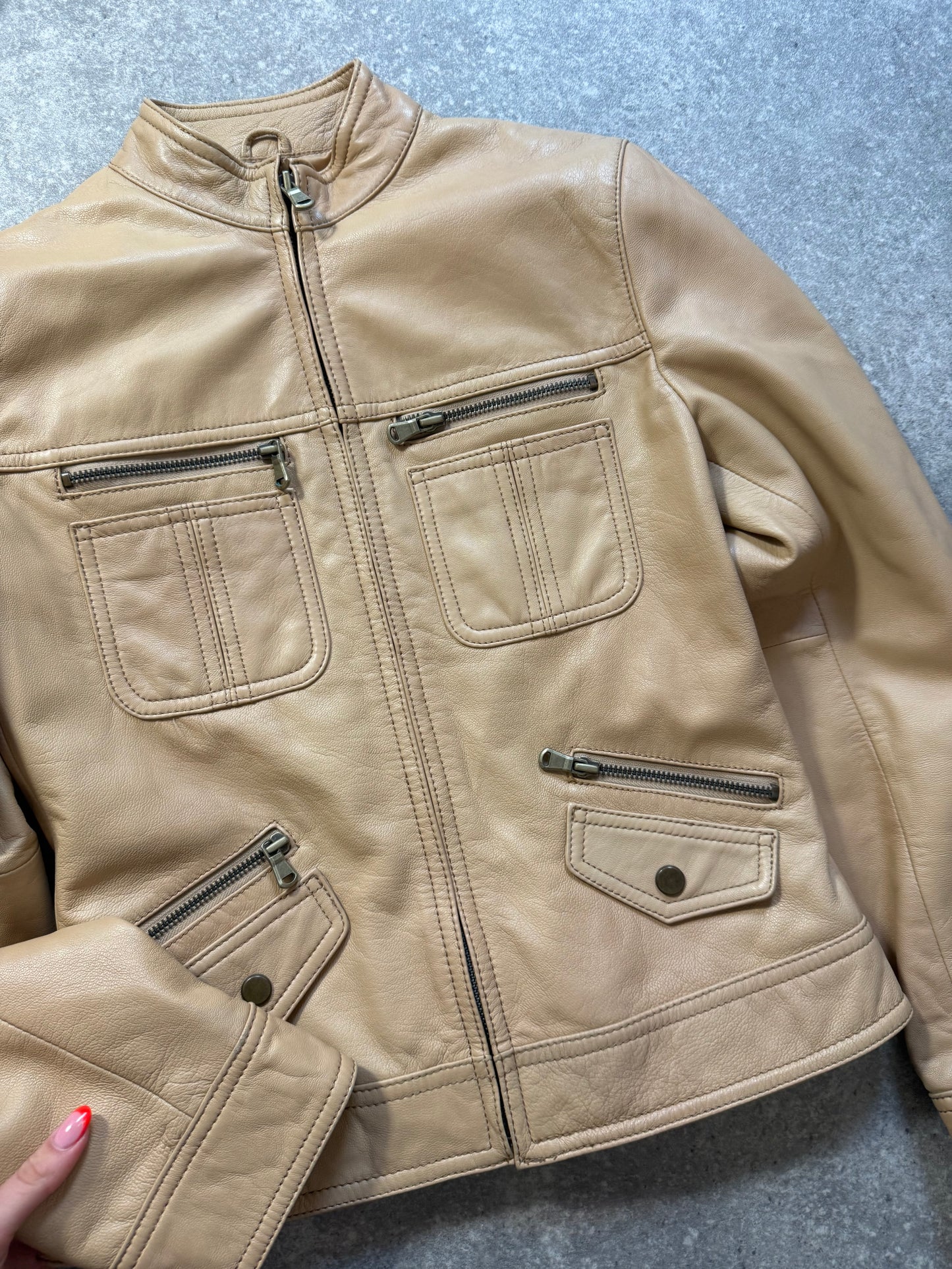 Leather Cargo Jacket (XS)