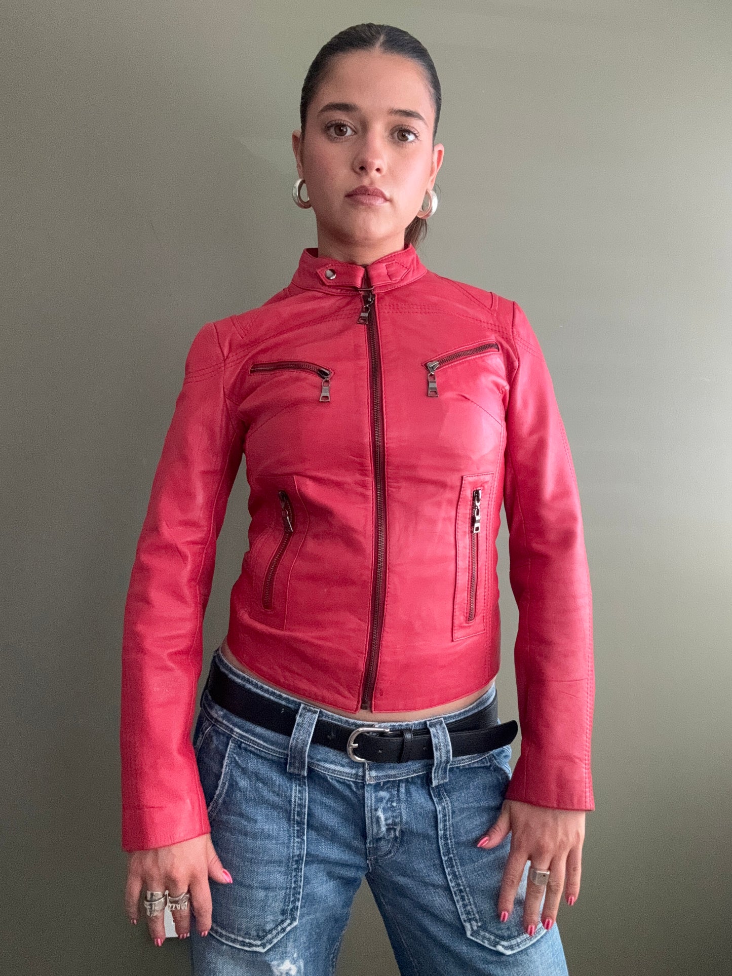 Red Leather Jacket (S)