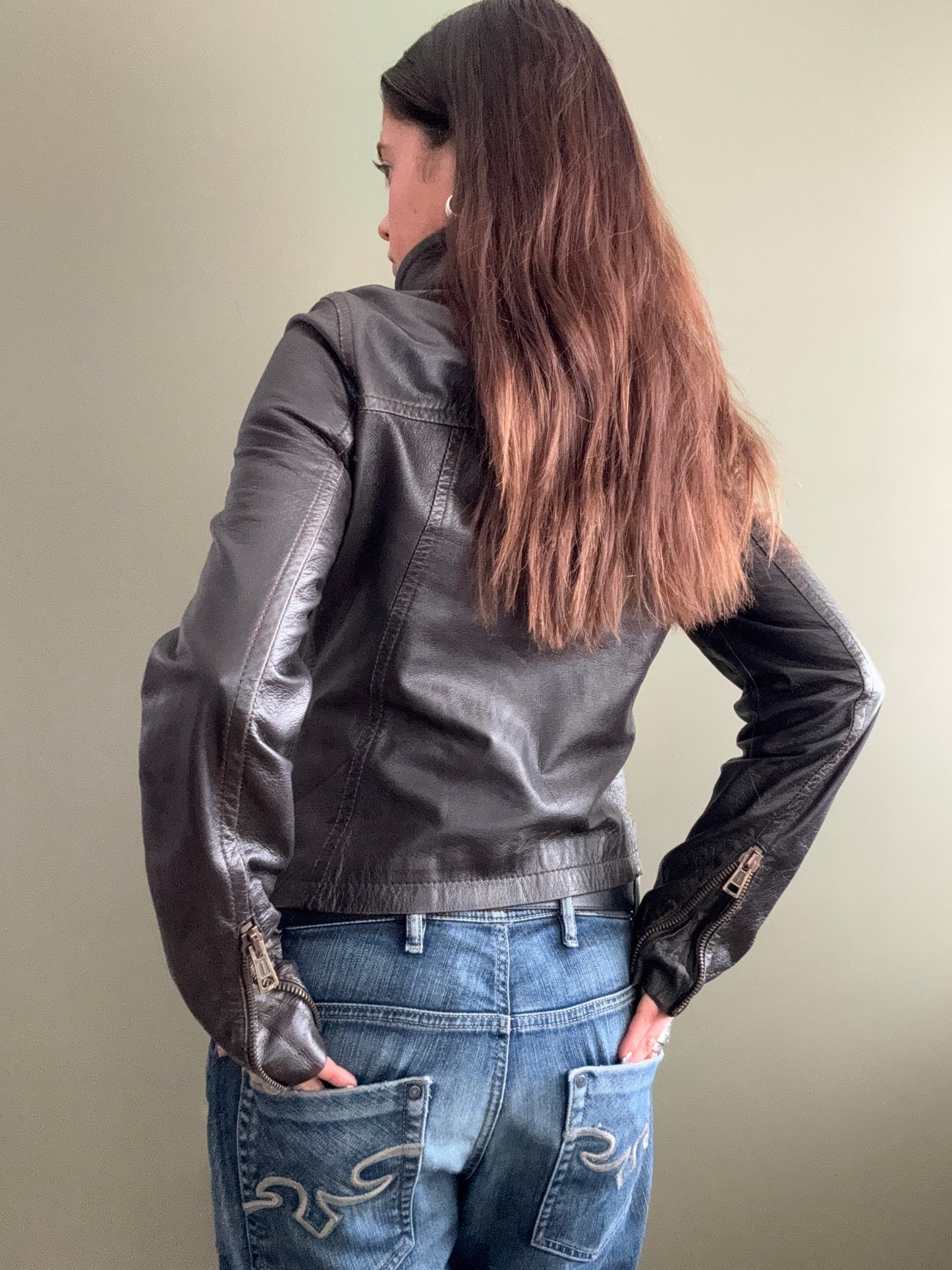 Miss Sixty Fitted Leather Jacket (M)