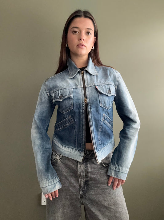 Levis Double Zip Denim Jacket (L)