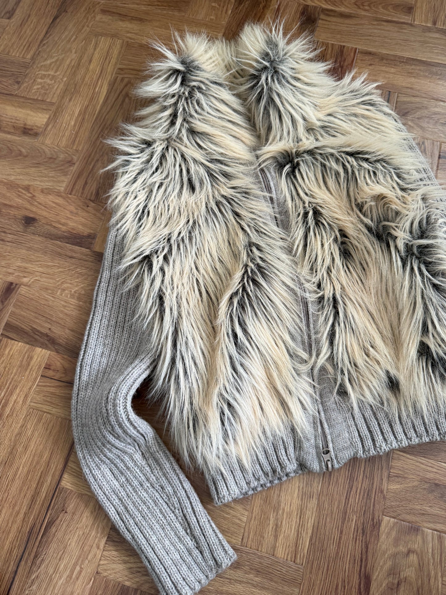 Morgan De Toi Faux Fur Double Zip Jumper (S)