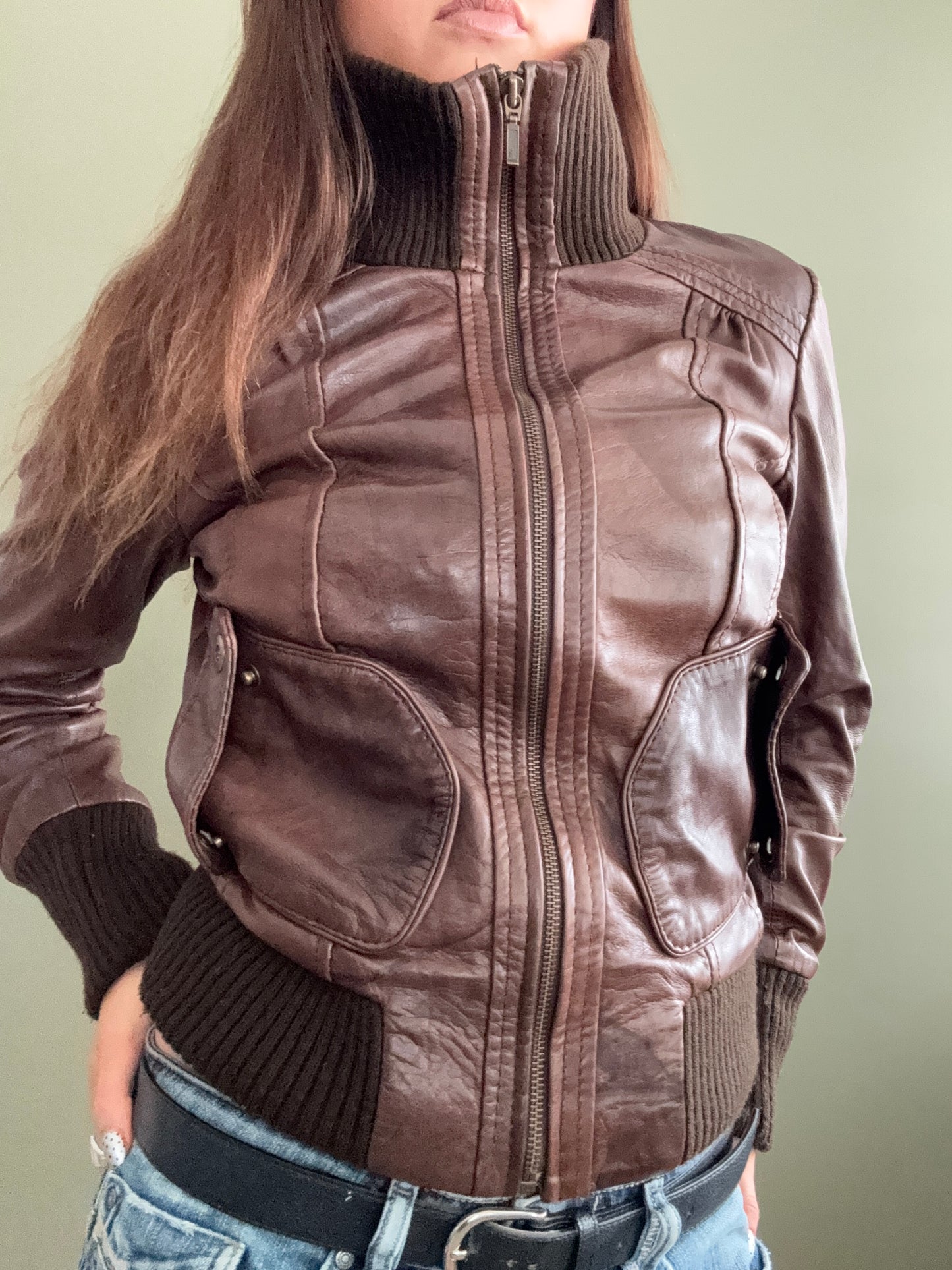 Fitted Leather Jacket (UK10)