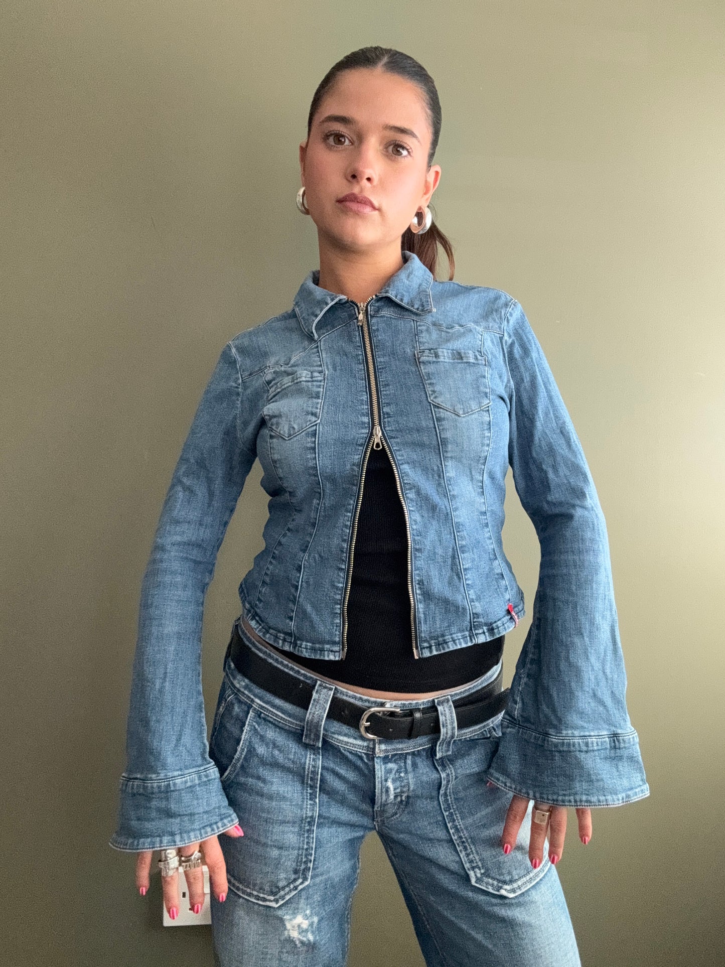 Miss Sixty Denim Zip Top (M)