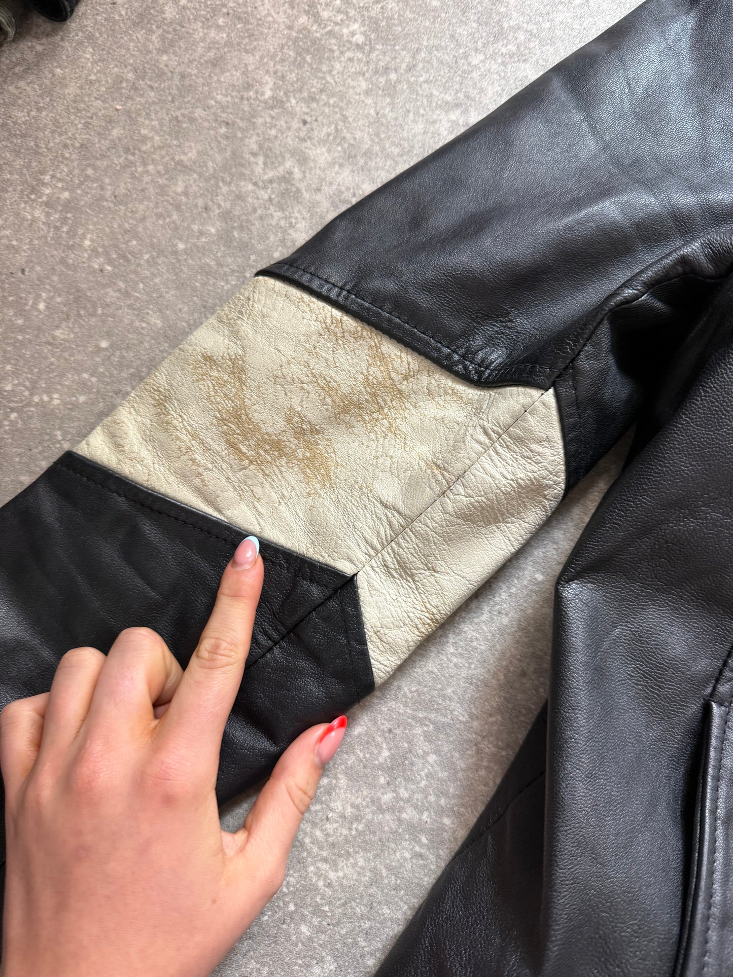 Leather Biker Jacket (M)
