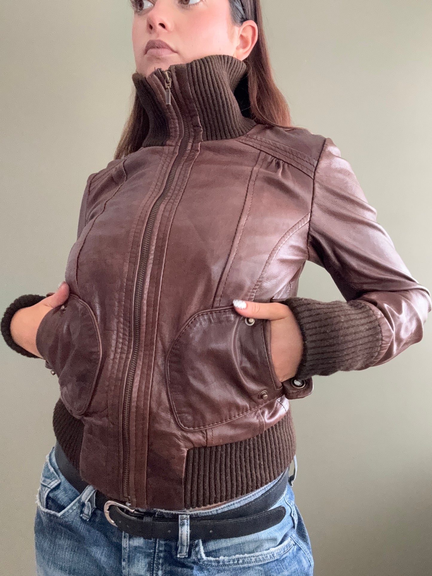Fitted Leather Jacket (UK10)
