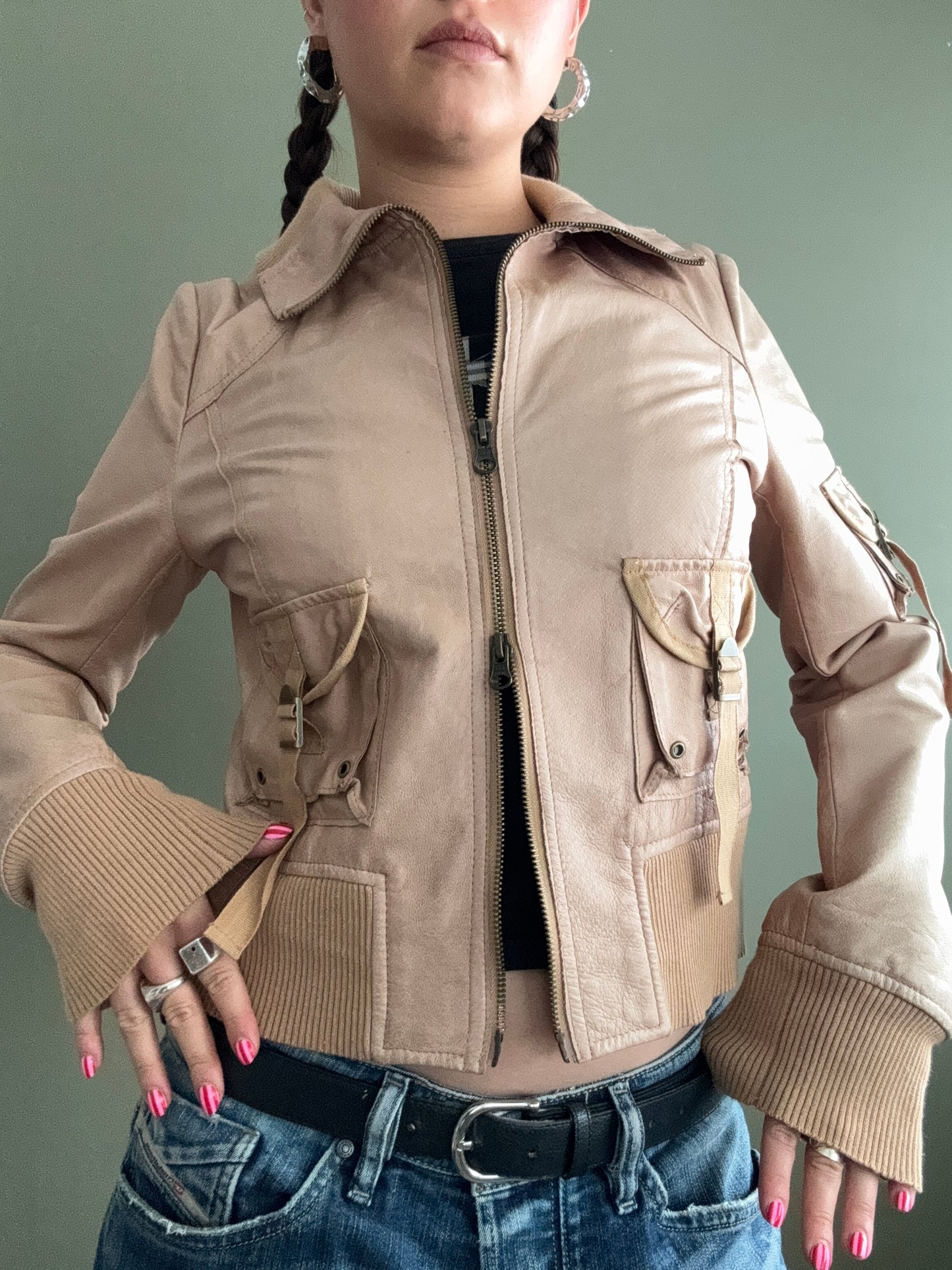 Cargo Leather Jacket (M)