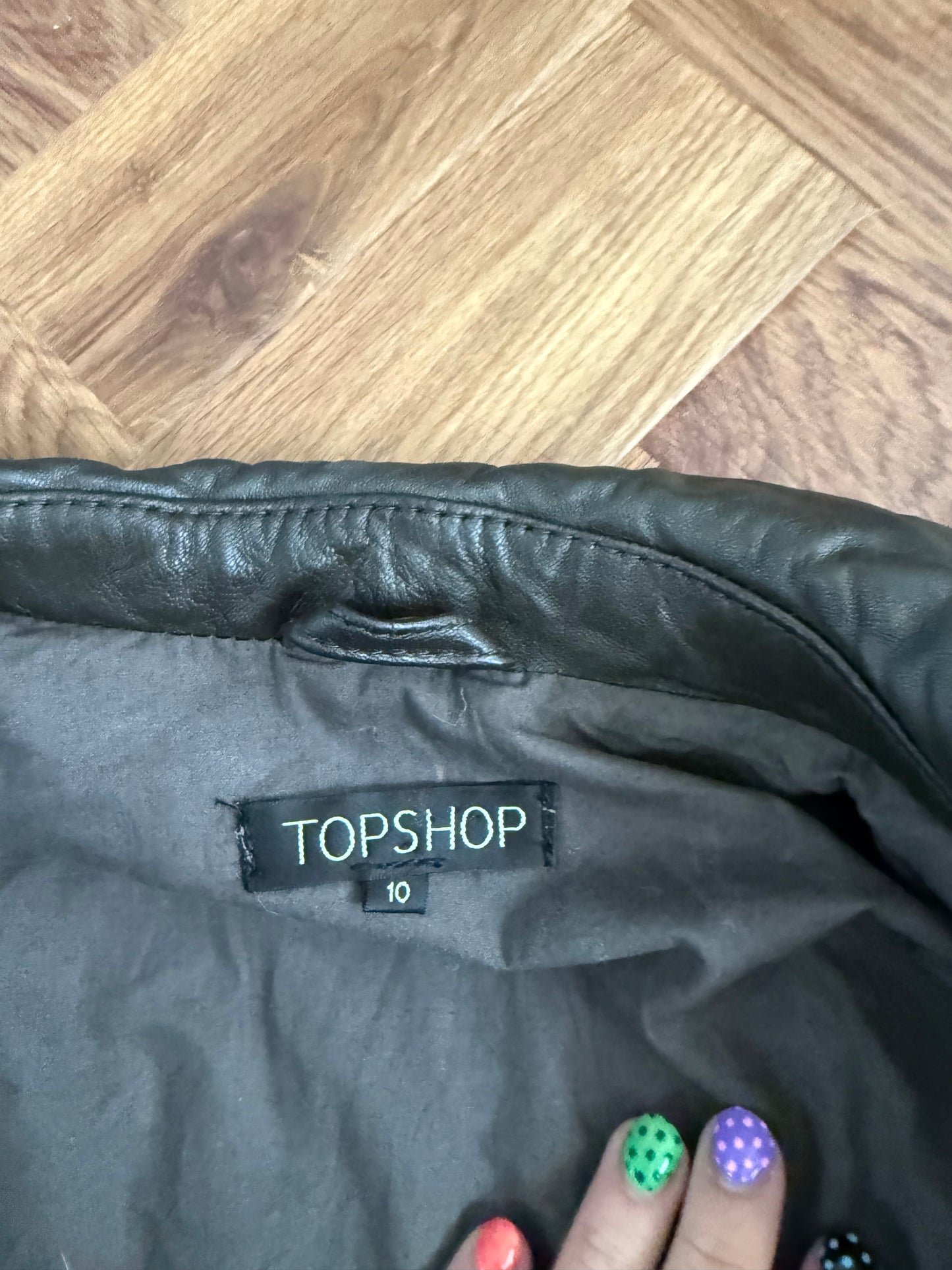 Cropped Leather Jacket (UK10)