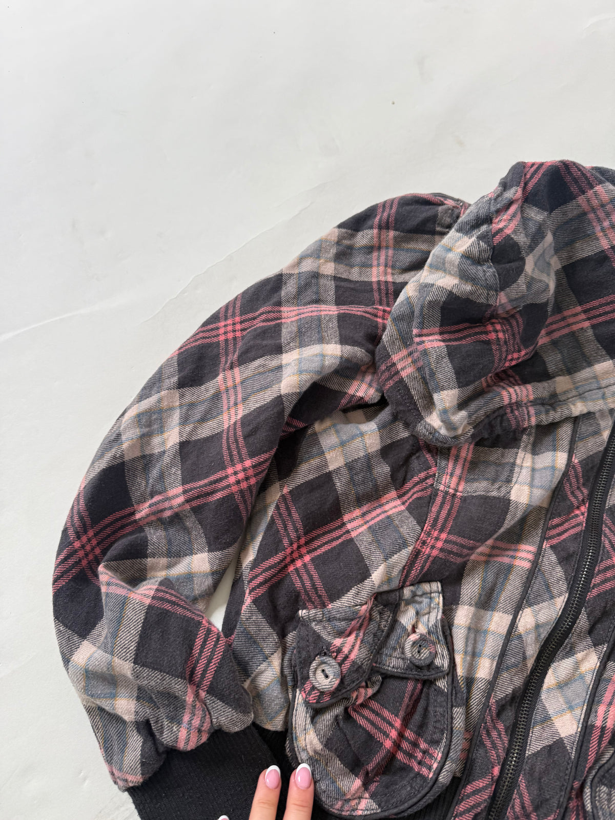 Tartan Hooded Bomber Jacket (UK12)