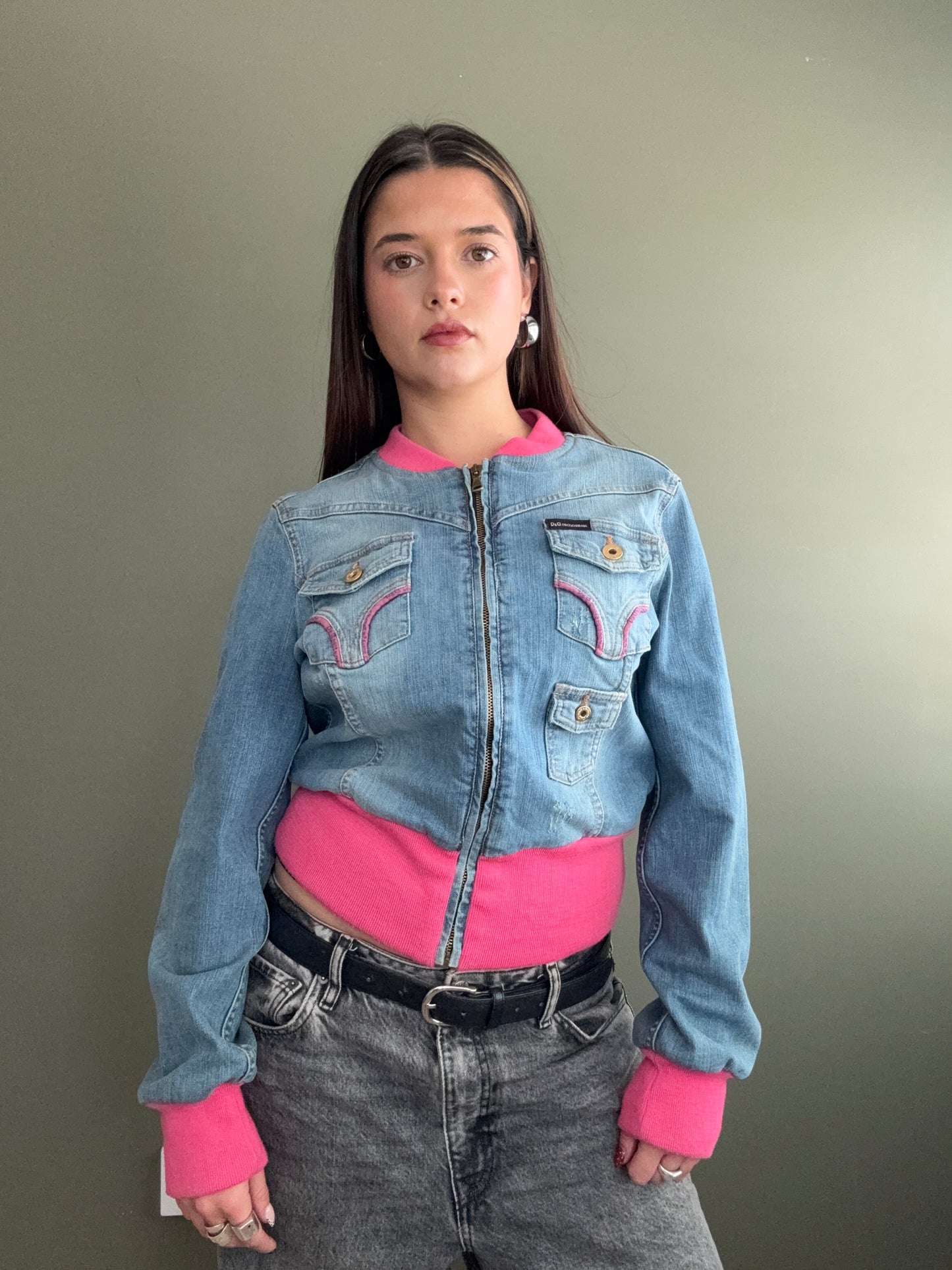 Dolce and Gabbana Denim Bomber Jacket (S)