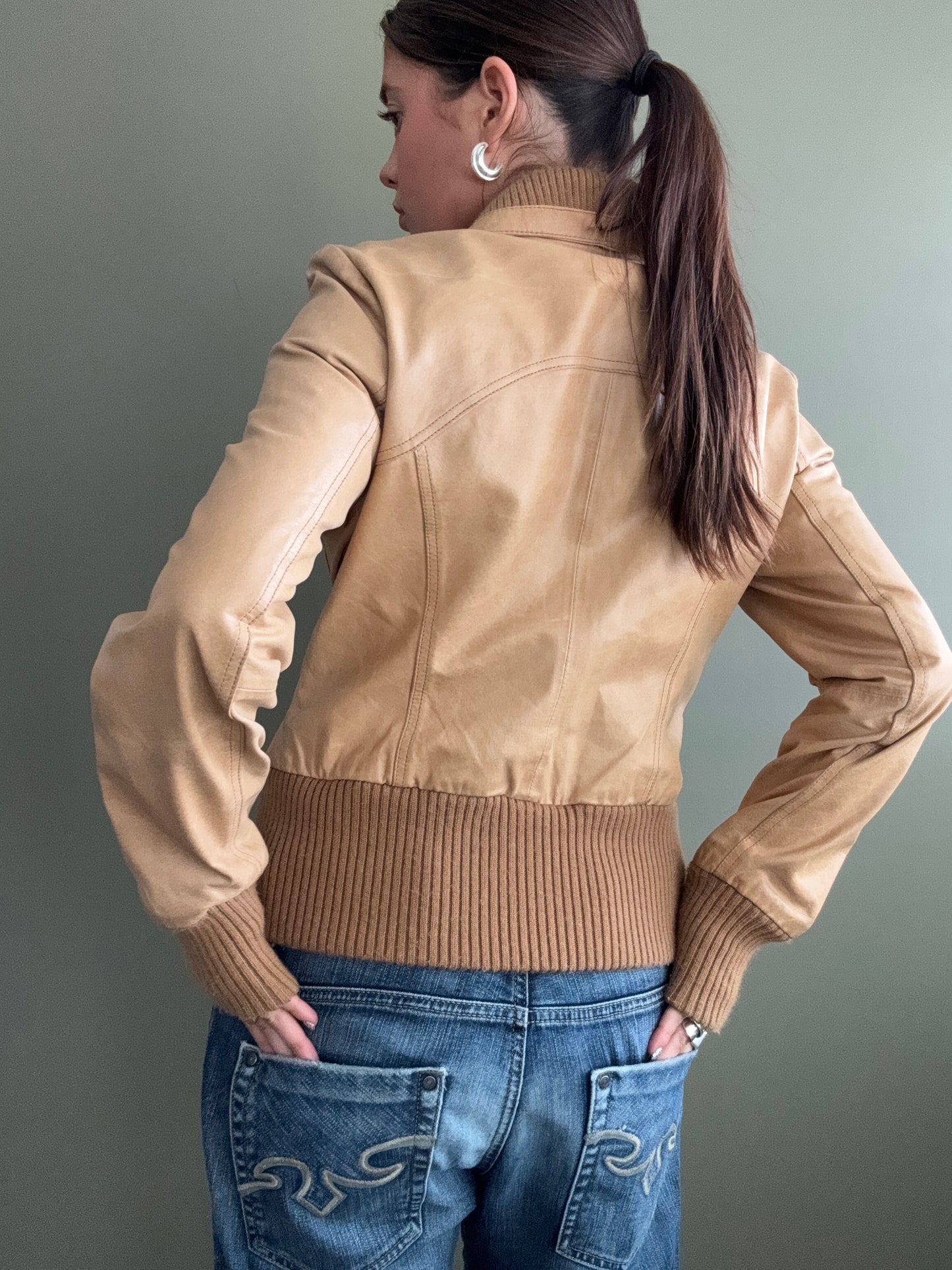 Tan Leather Jacket (M)