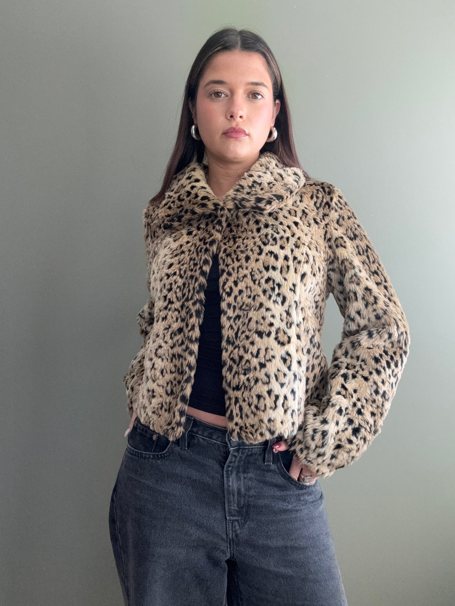 Faux Fur Leopard Jacket (S)