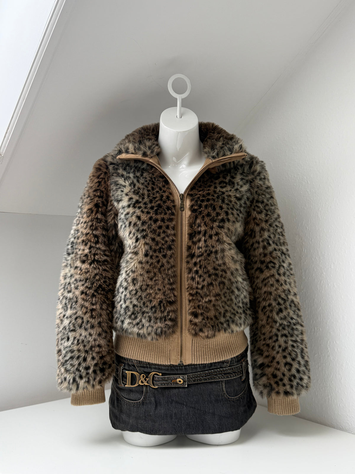 Leopard Faux Fur Jacket (UK10)