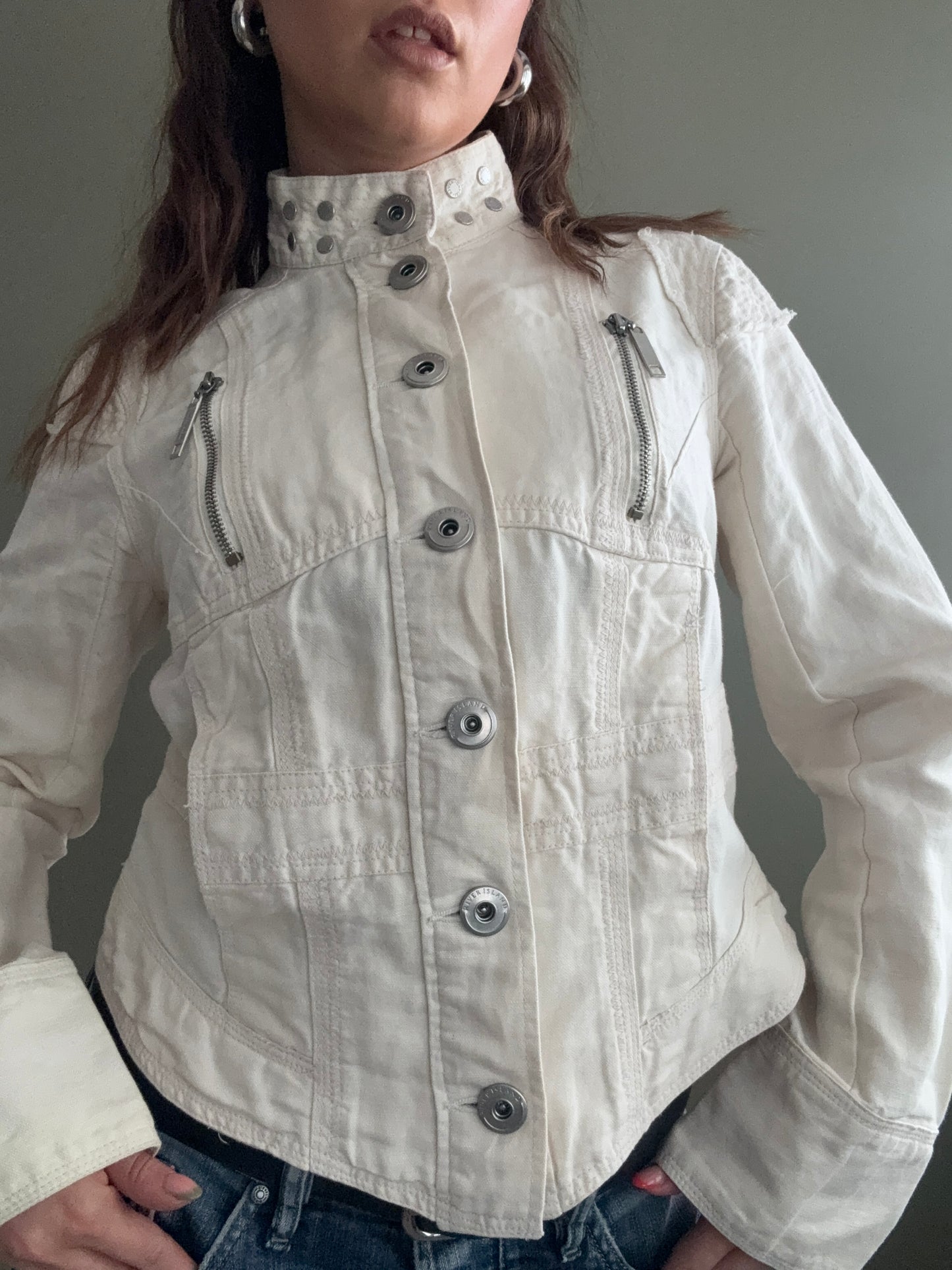 Y2K Cream Corset Jacket (UK14)