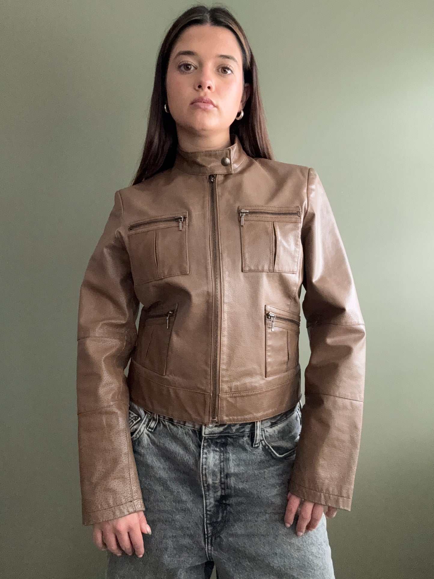 Leather Cargo Jacket (UK10)