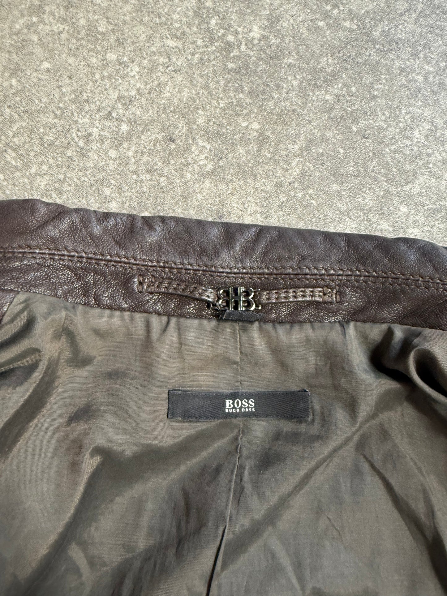 Hugo Boss Leather Jacket (UK8)
