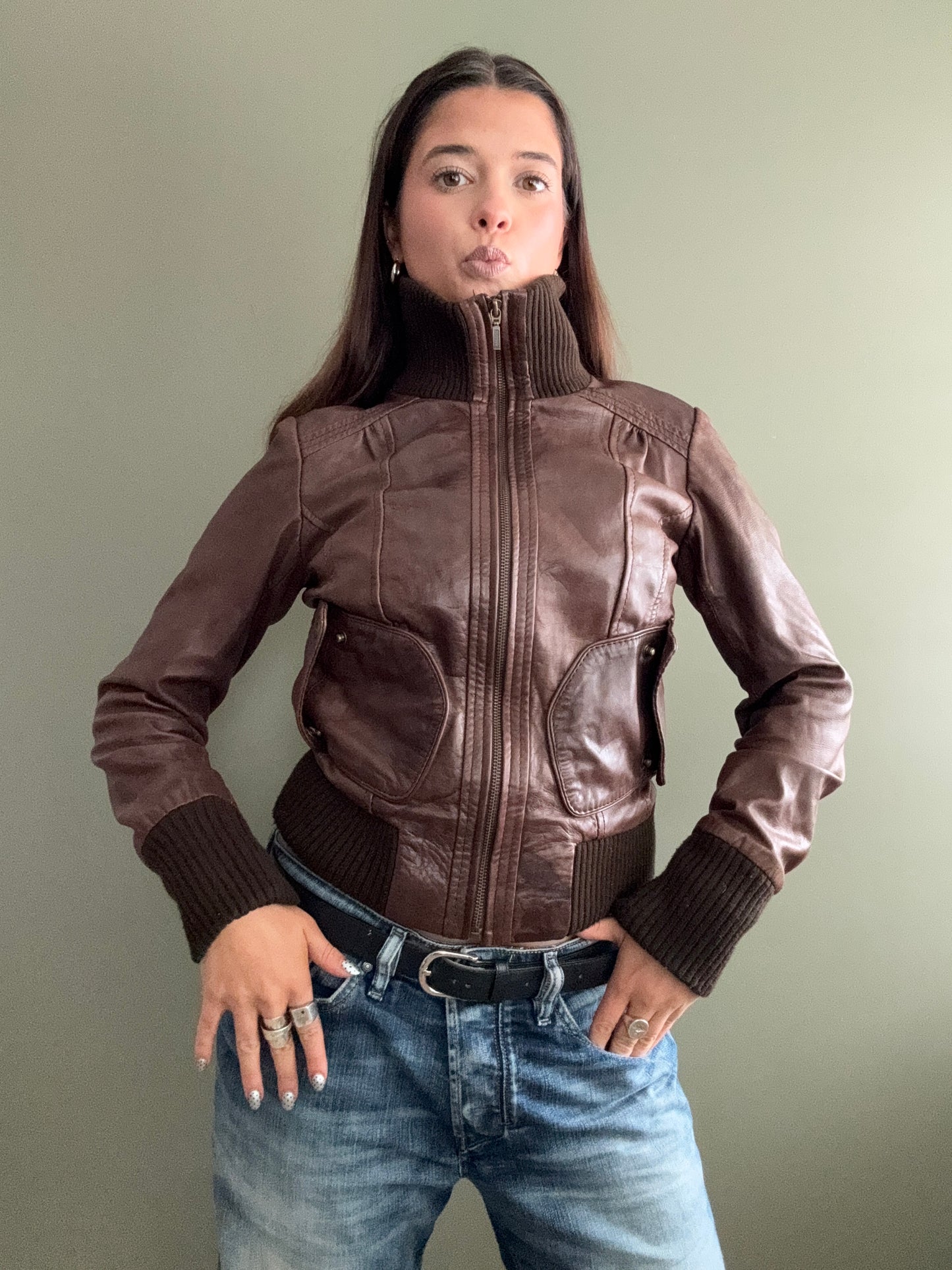 Fitted Leather Jacket (UK10)