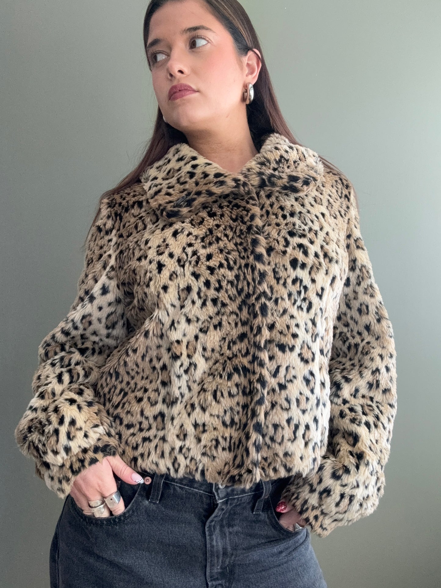 Faux Fur Leopard Jacket (S)