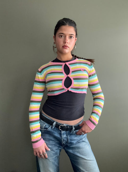 Versace Striped Cardigan (XS)