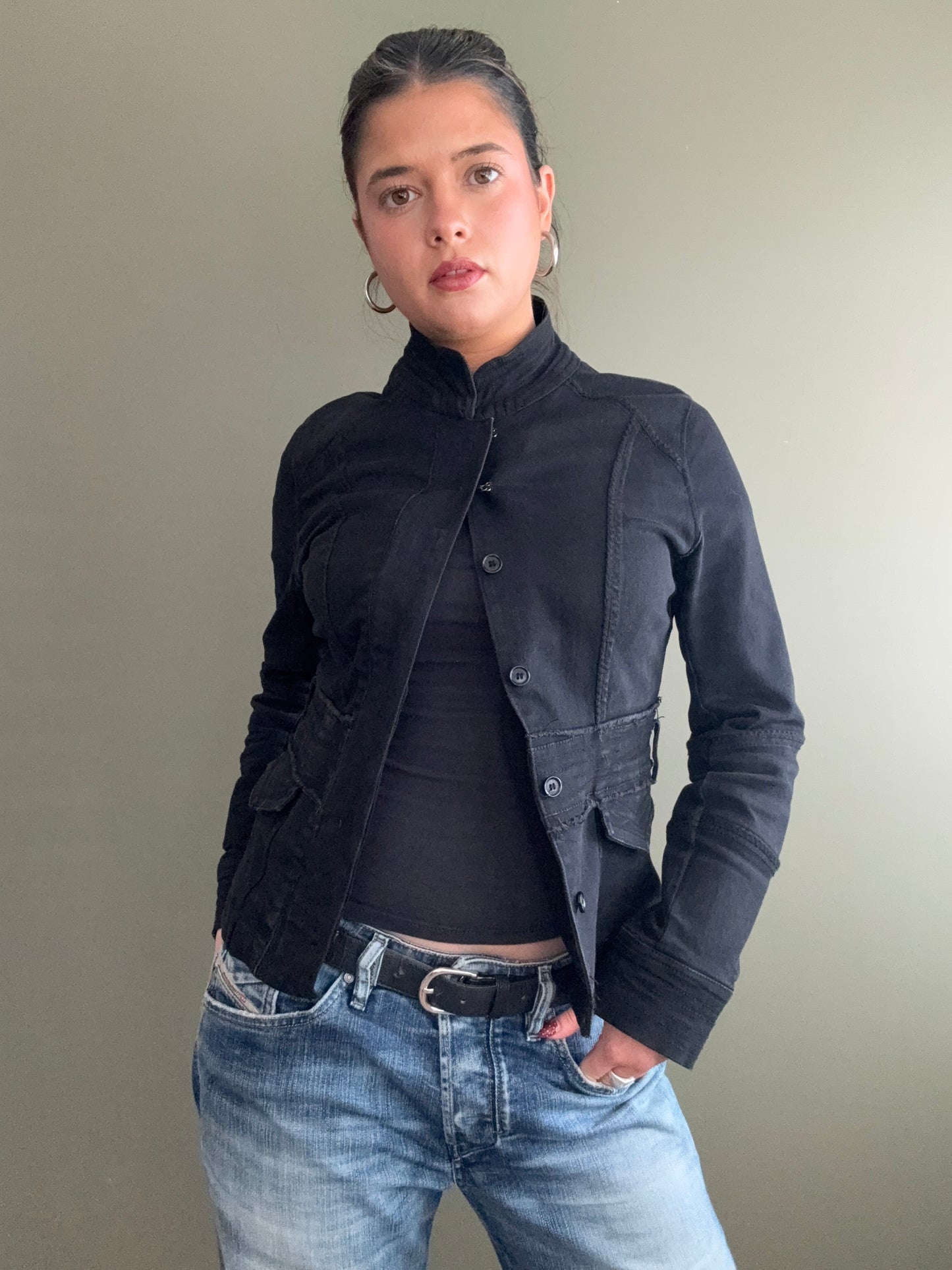 Jane Norman Fitted Black Jacket (UK10)