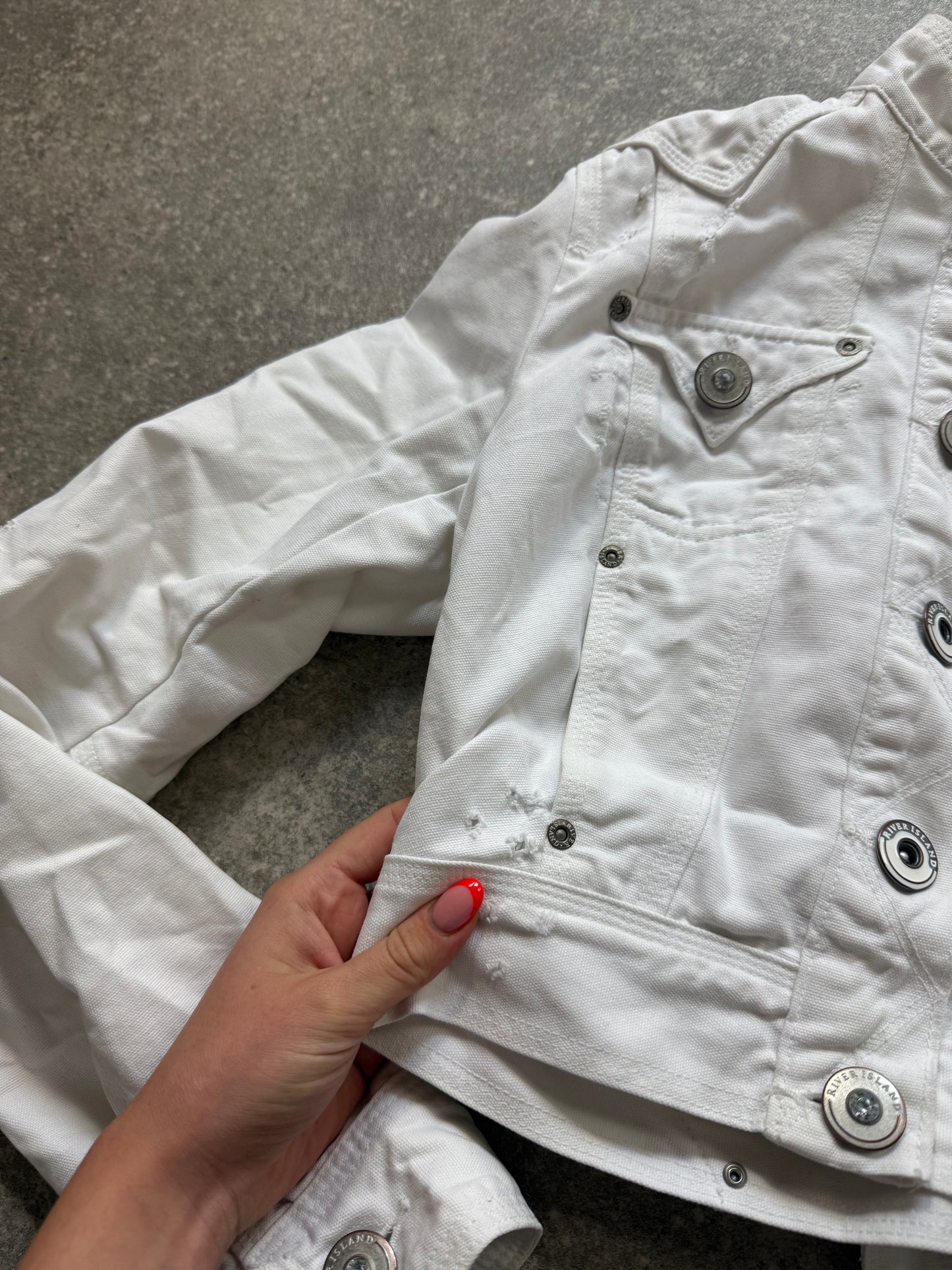 Y2K Cropped Denim Jacket (UK12)