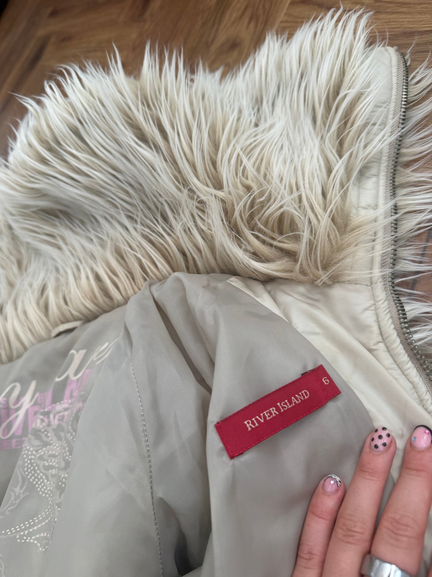 Faux Fur Crop Jacket (UK6)