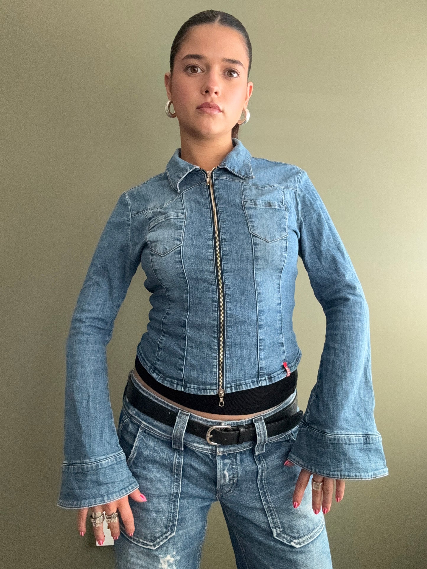 Miss Sixty Denim Zip Top (M)
