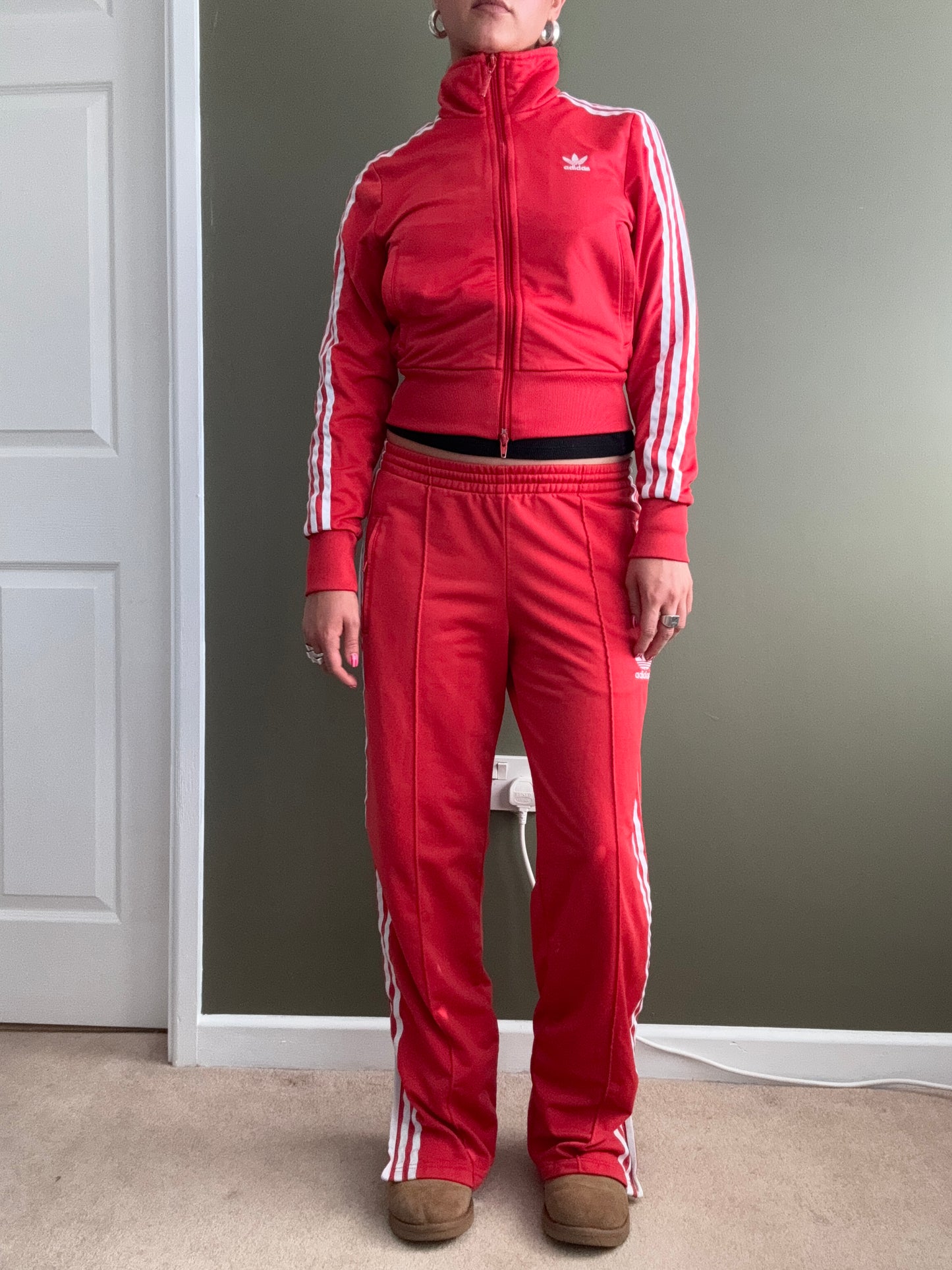 Red Adidas Tracksuit (UK8)