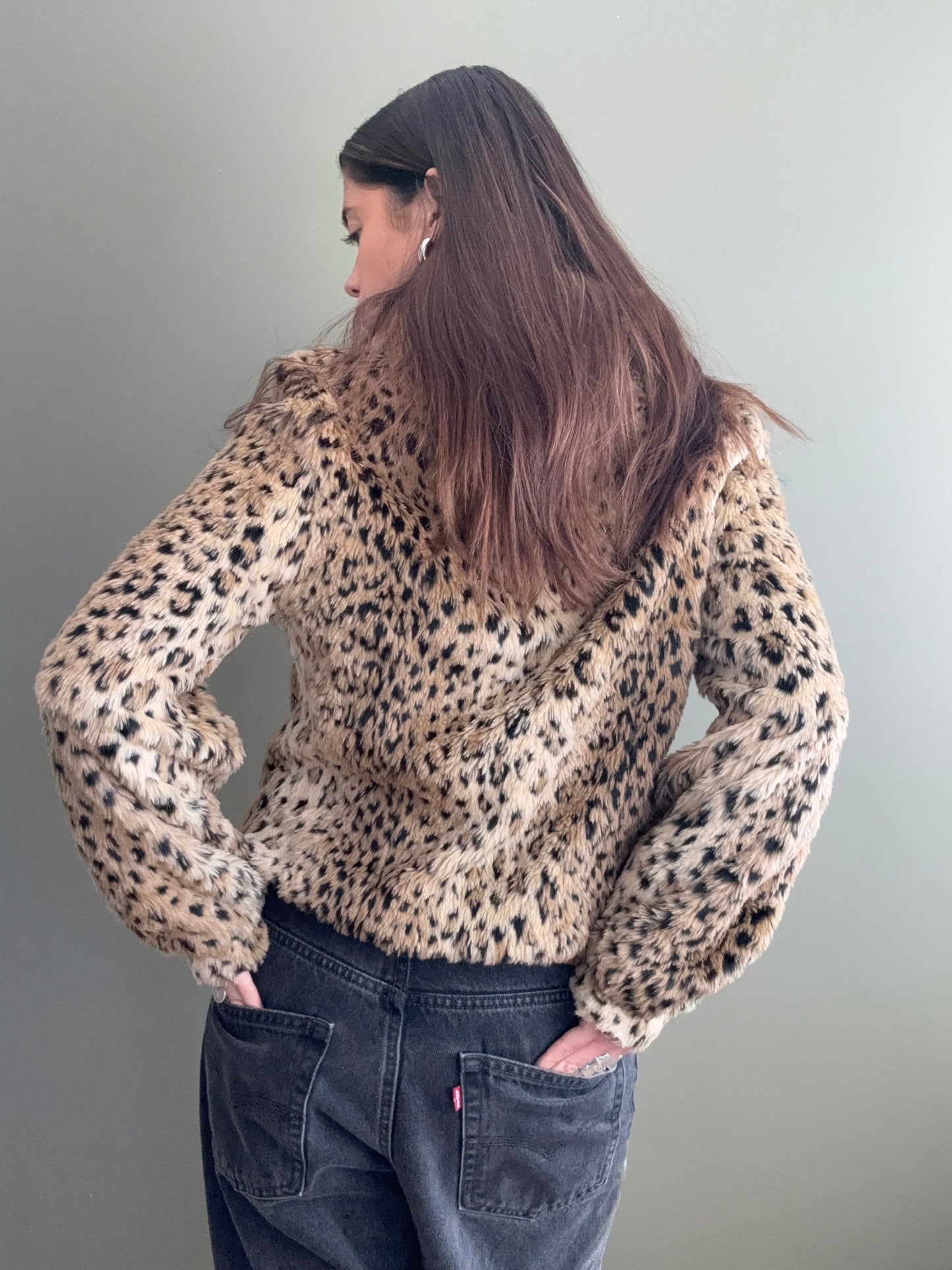 Faux Fur Leopard Jacket (S)