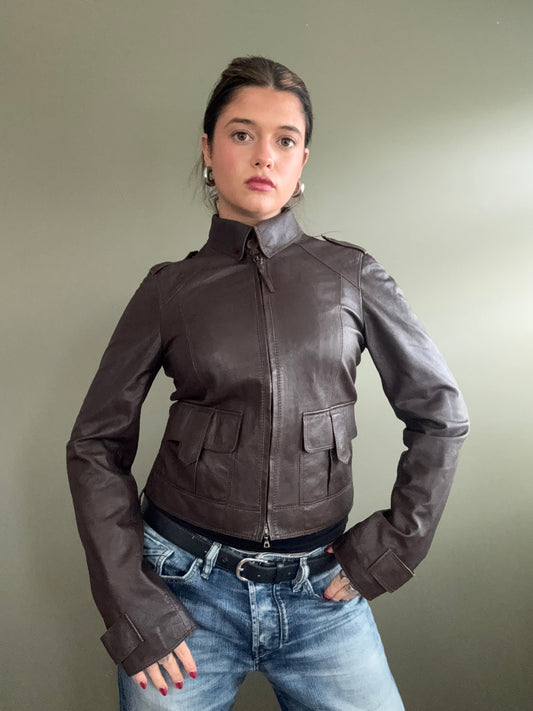 Hugo Boss Leather Jacket (UK8)
