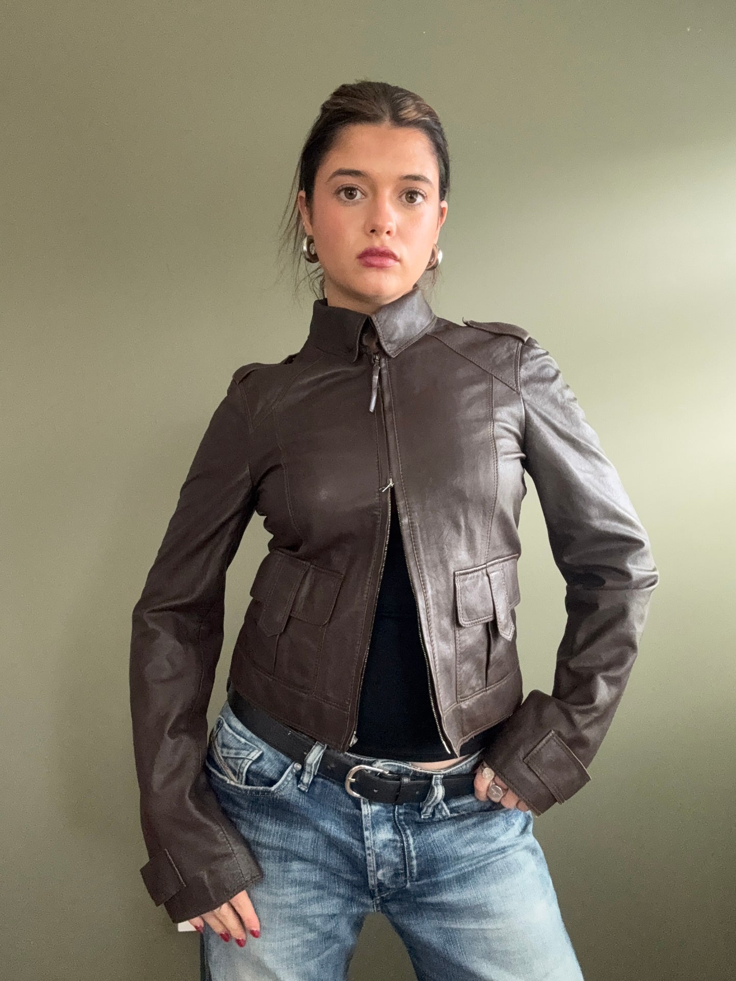 Hugo Boss Leather Jacket (UK8)