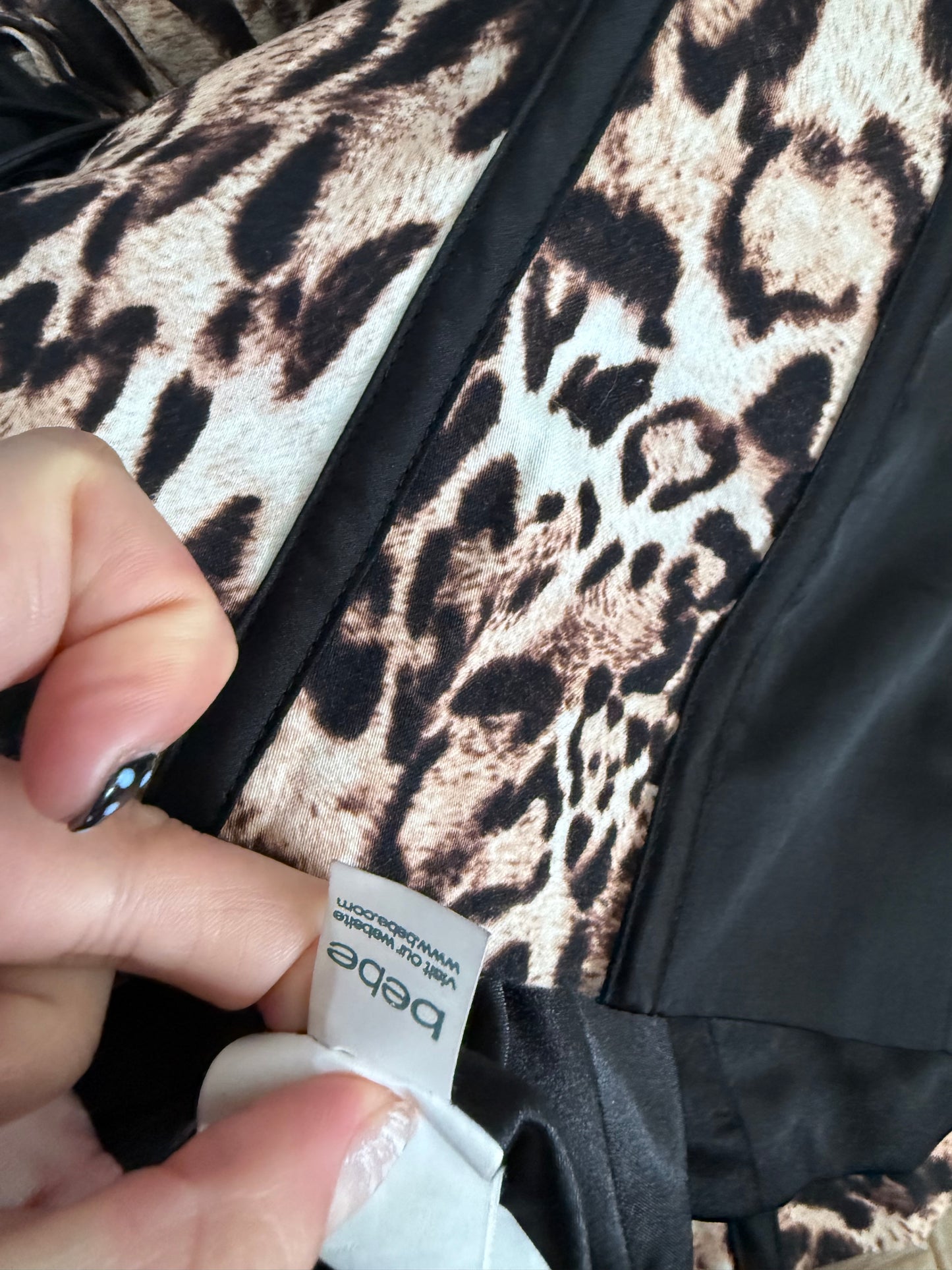 Bebe Leopard Corset Top (M)