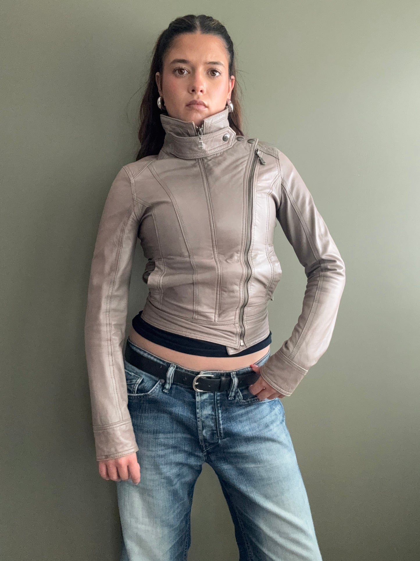 Ted Baker Fitted Leather Jacket (XS)