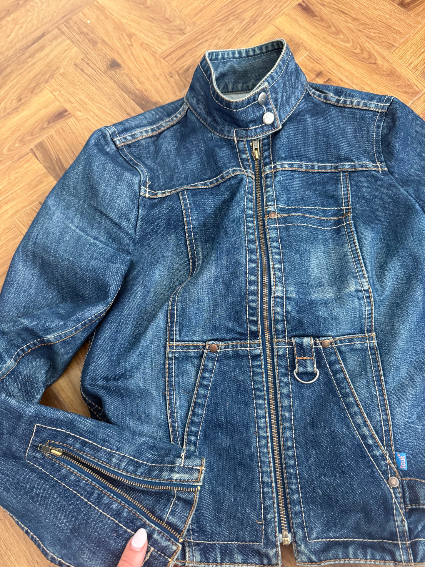 French Connection Denim Cargo Jacket (UK10)