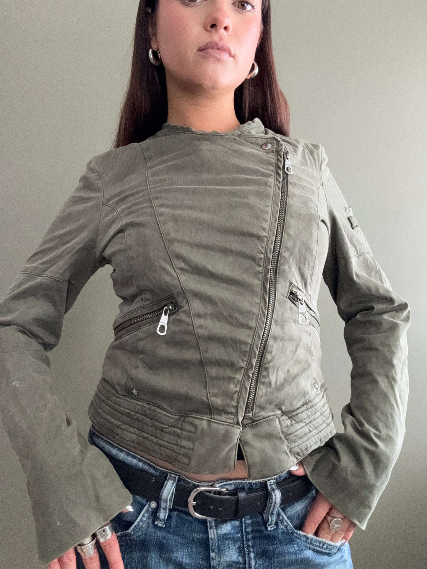 Guess Khaki Fitted Jacket (S)
