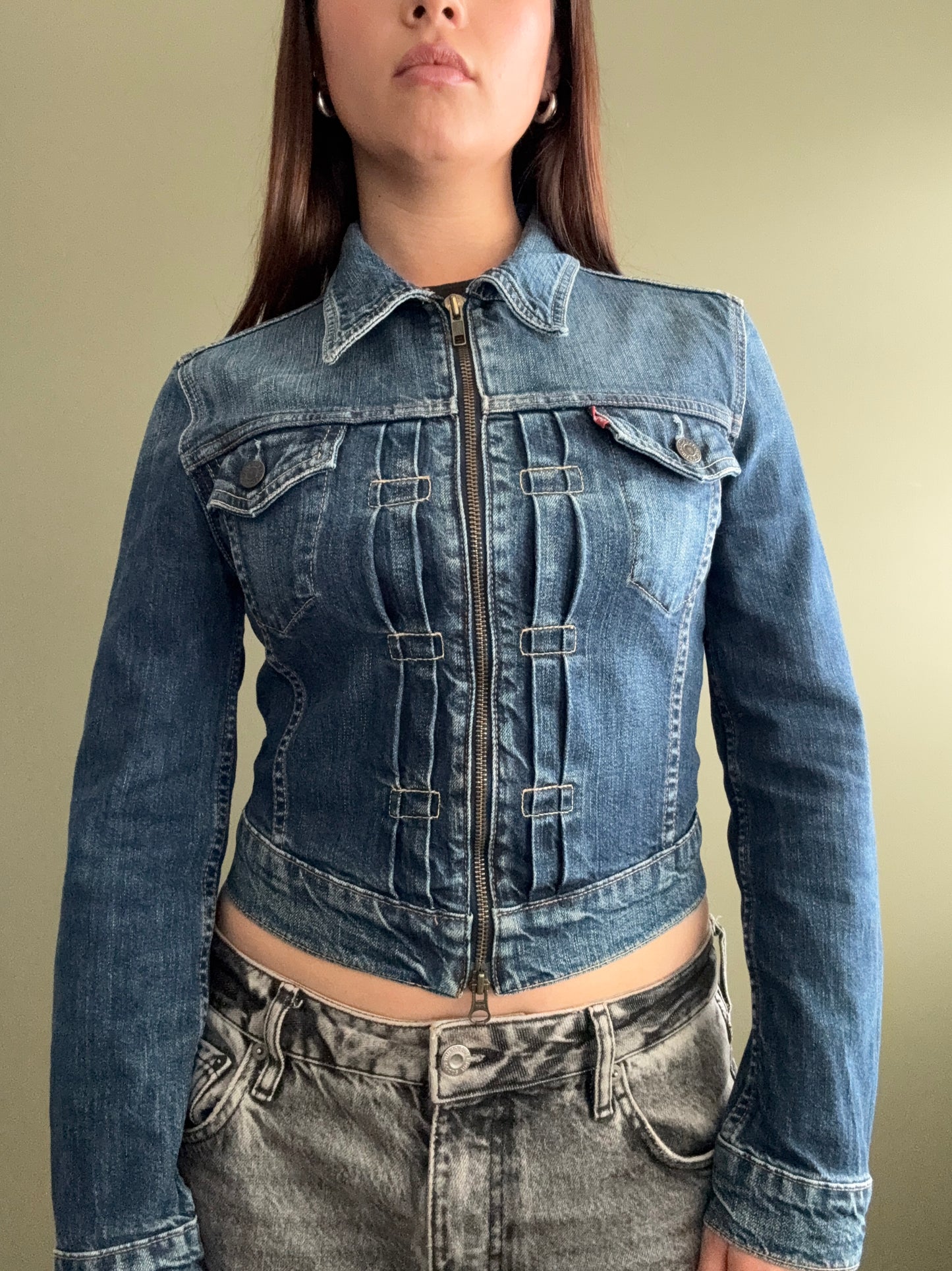 Levis Double Zip Denim Jacket (S)