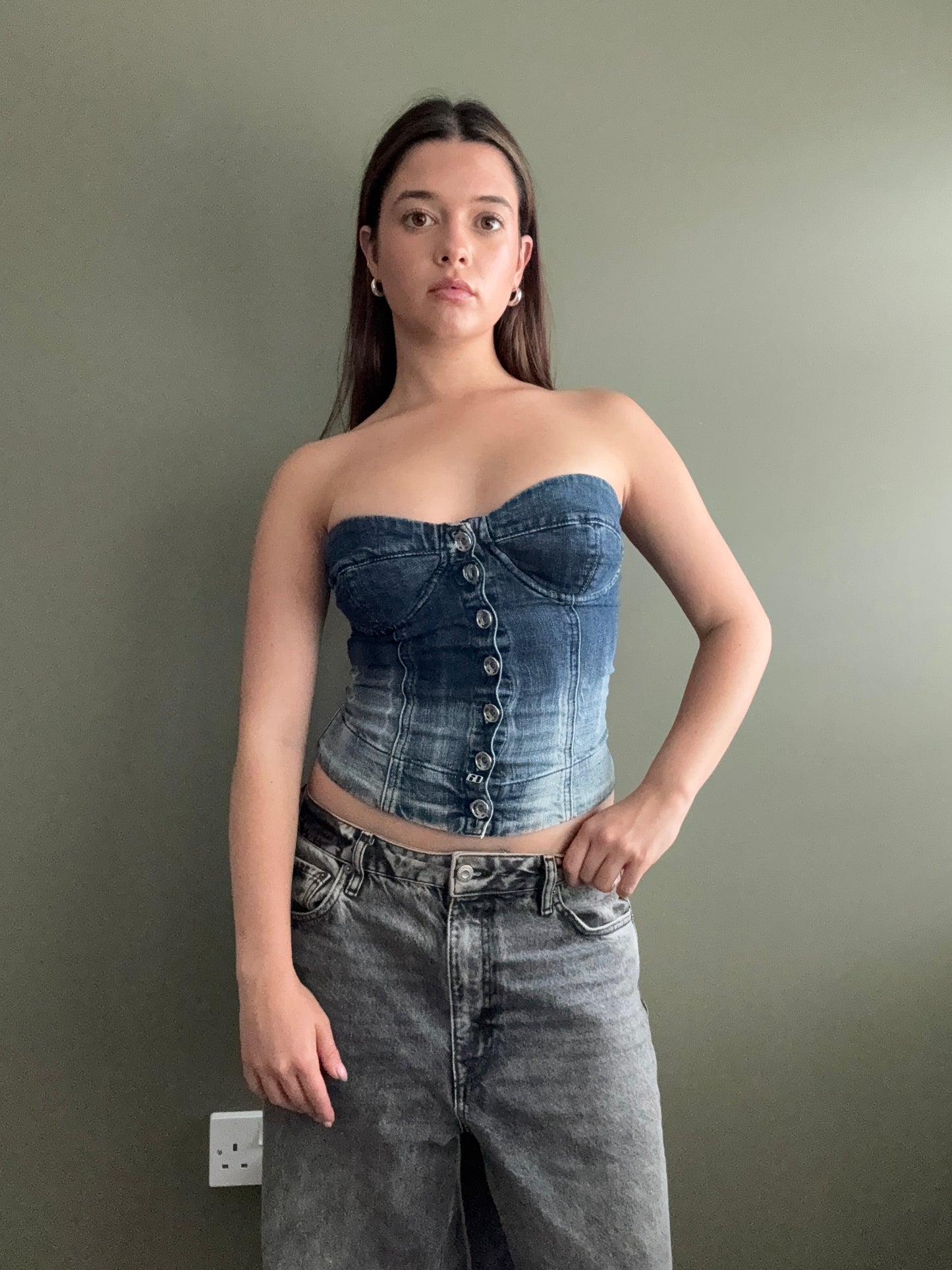Miss Sixty Denim Corset Top (XS)