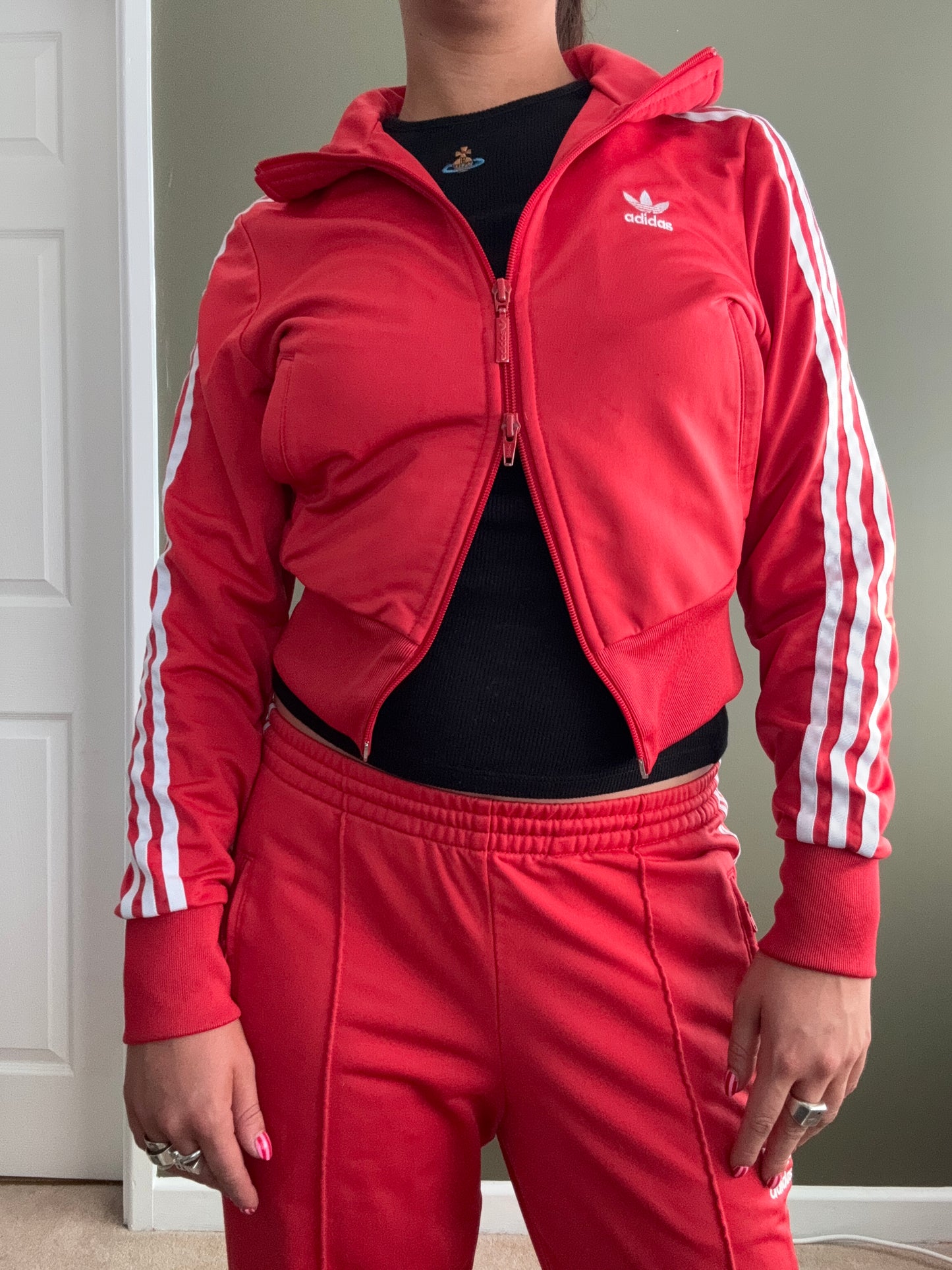 Red Adidas Tracksuit (UK8)