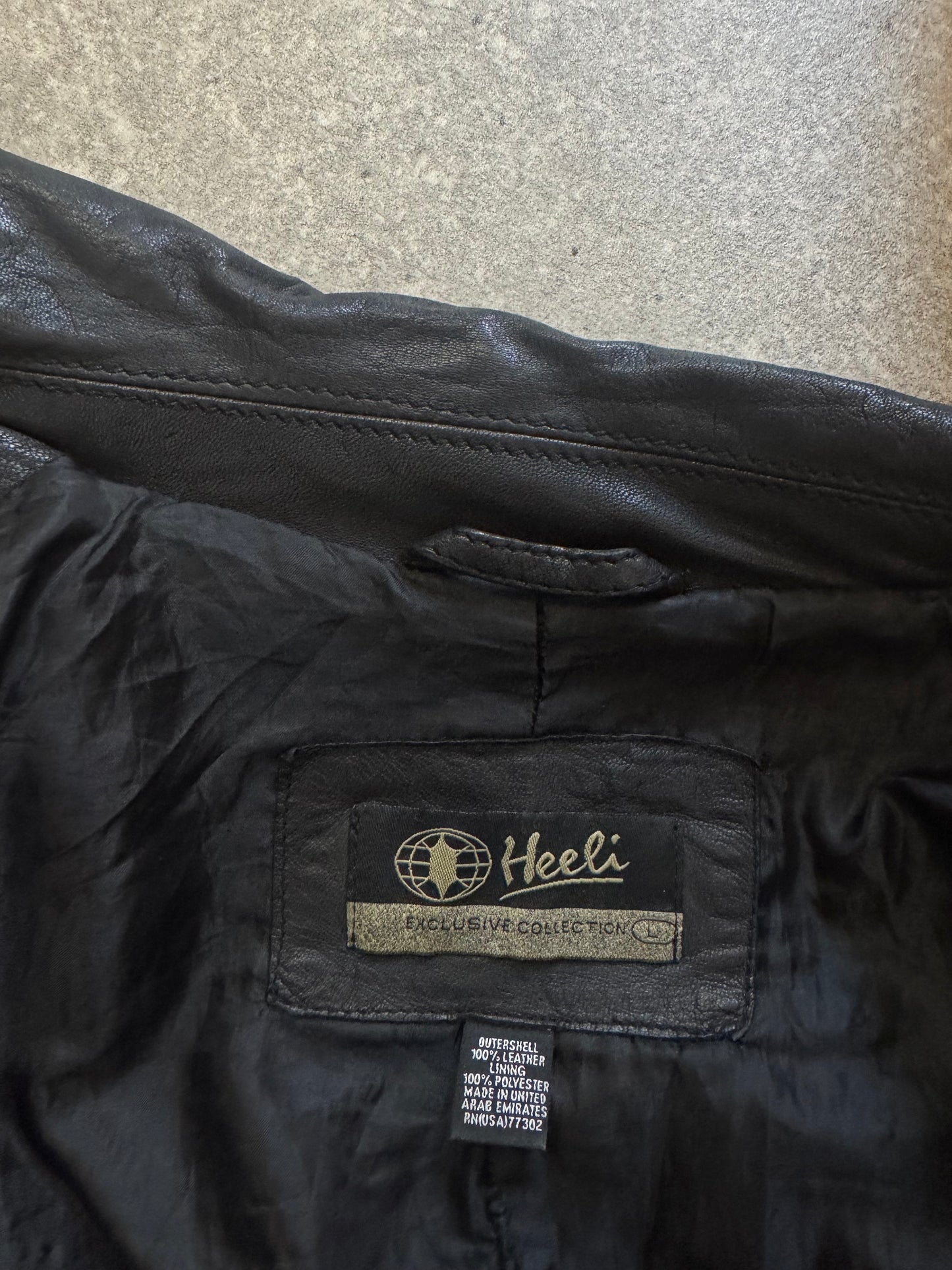 Leather Bomber Jacket (L)