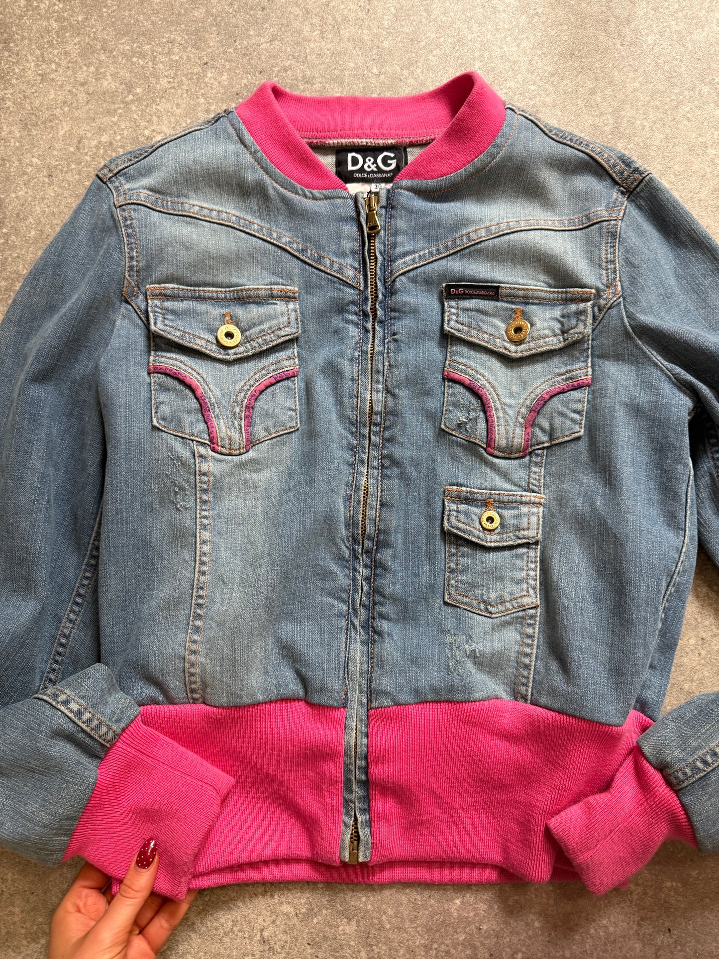 Dolce and Gabbana Denim Bomber Jacket (S)