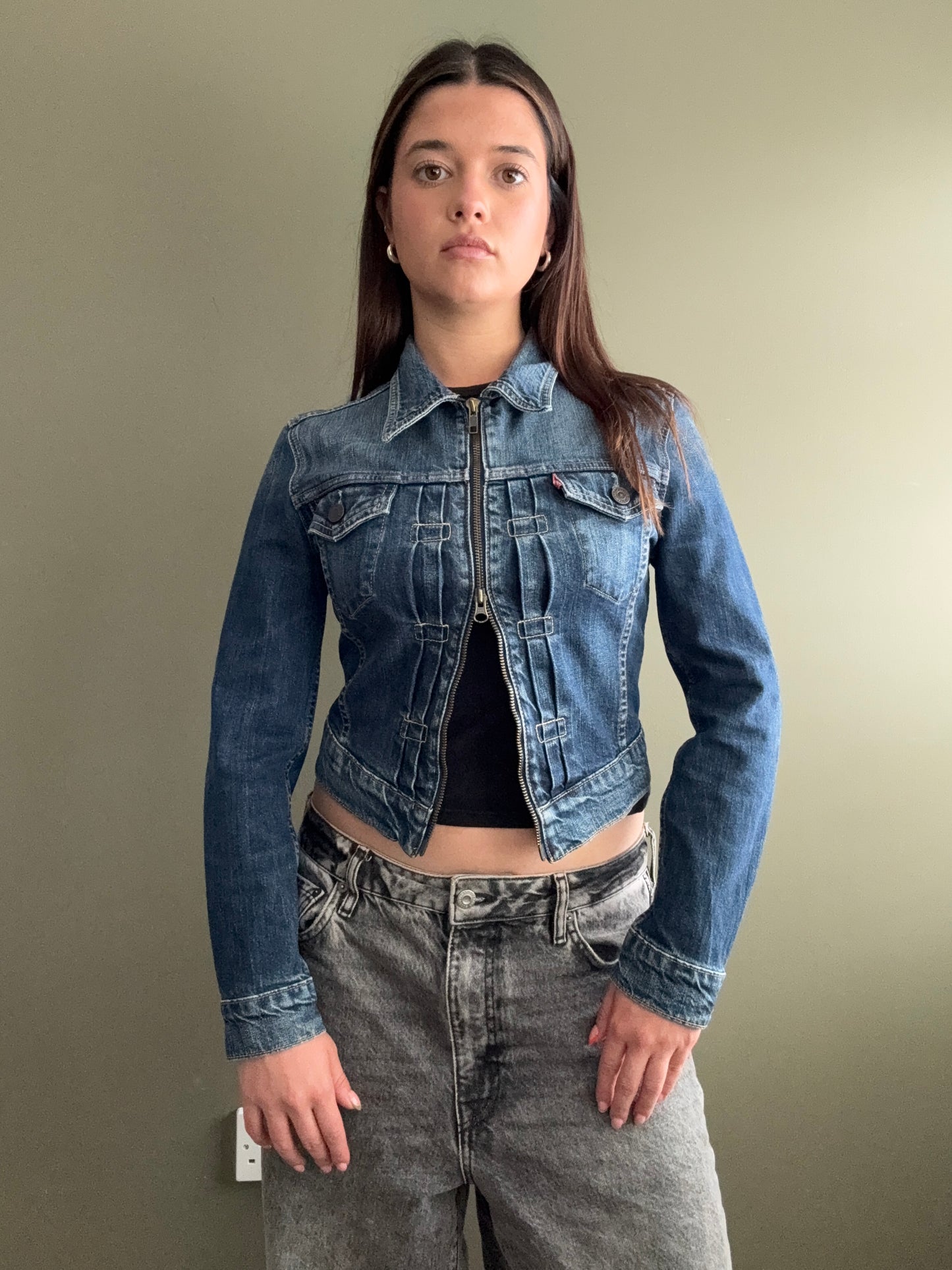 Levis Double Zip Denim Jacket (S)