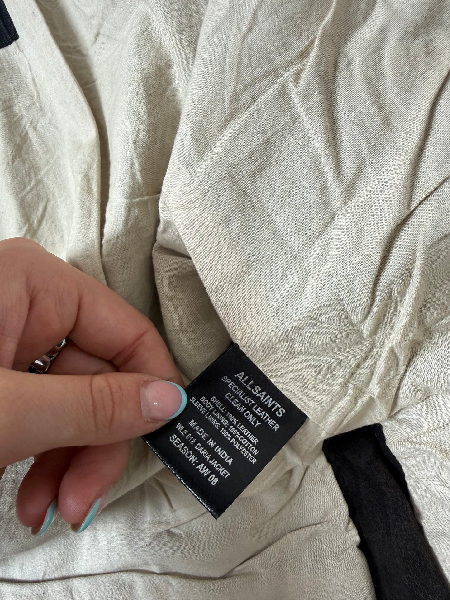Allsaints Leather Studded Buckle Jacket (UK10)