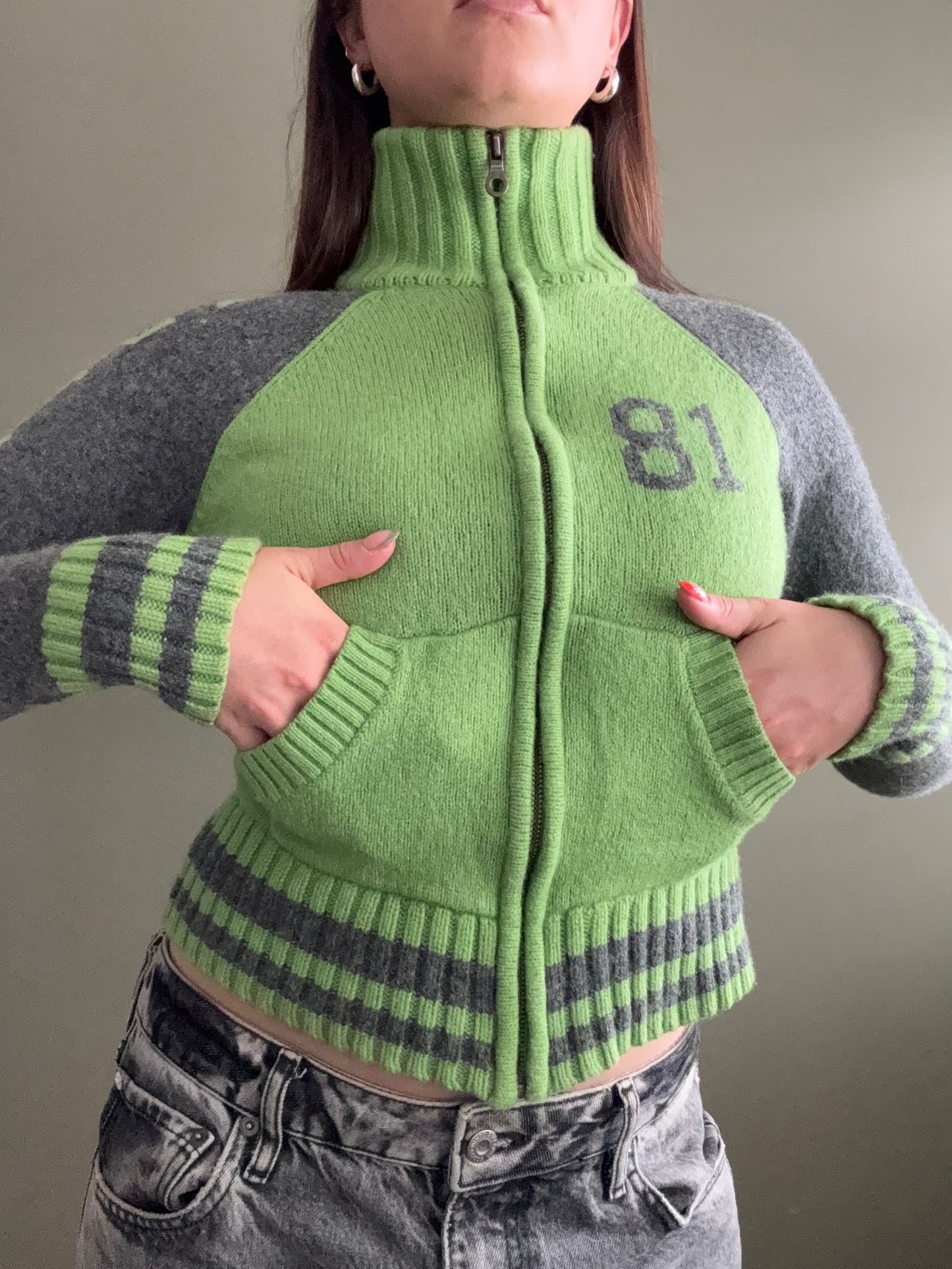 Knitted Guess Zip Jumper (XS)