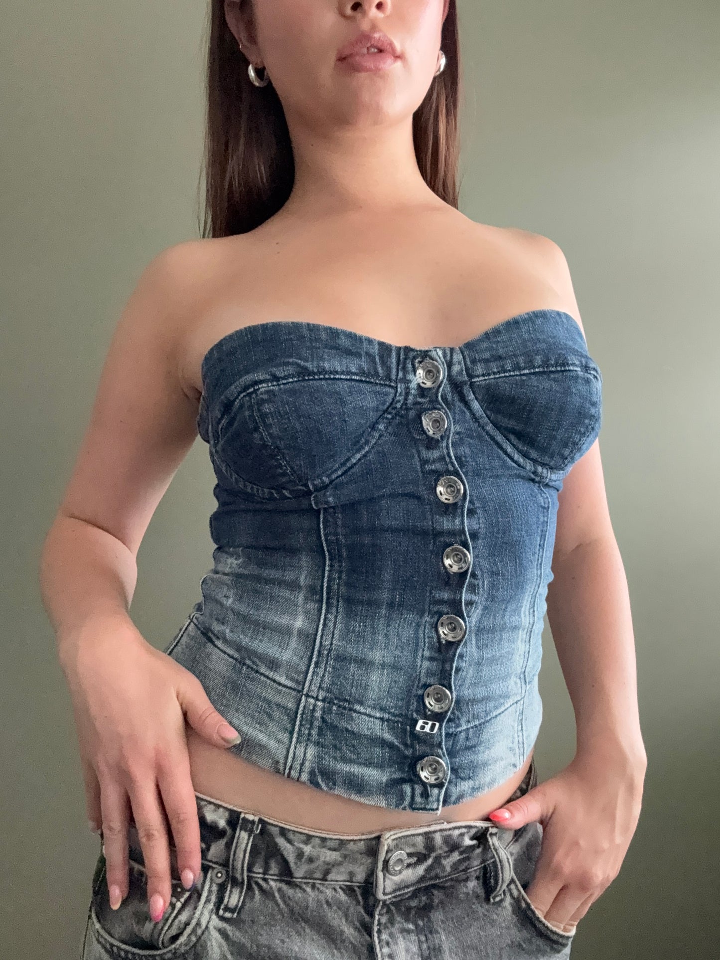 Miss Sixty Denim Corset Top (XS)