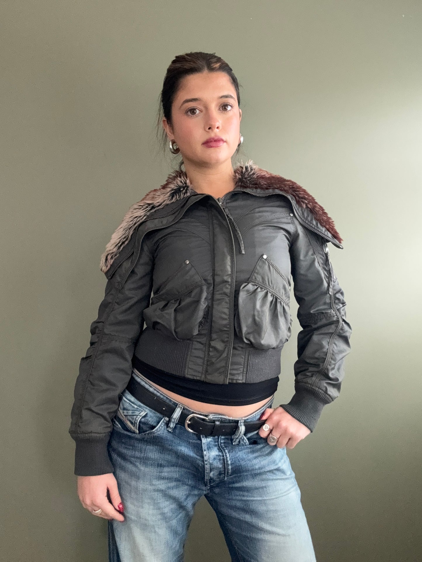 Cropped Bomber Jacket (UK6)