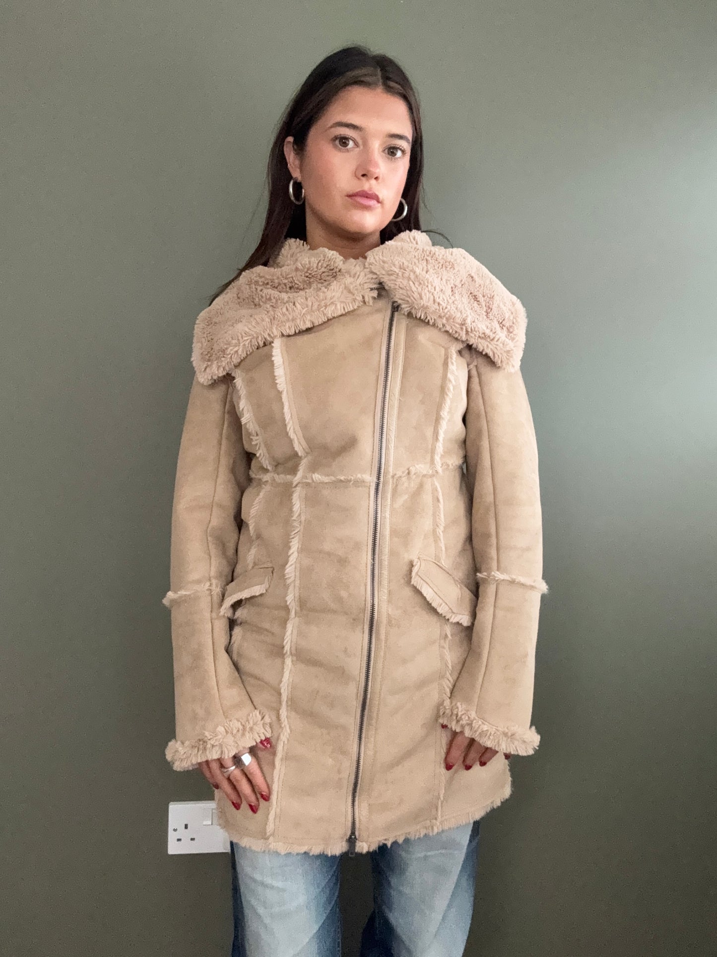 DKNY Faux Fur Jacket (S)