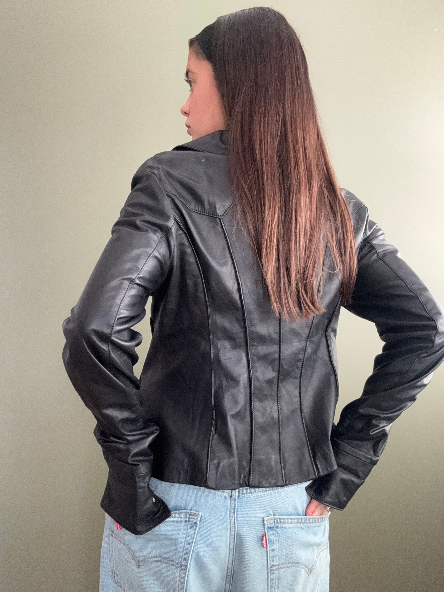 Leather Blazer Jacket (M)