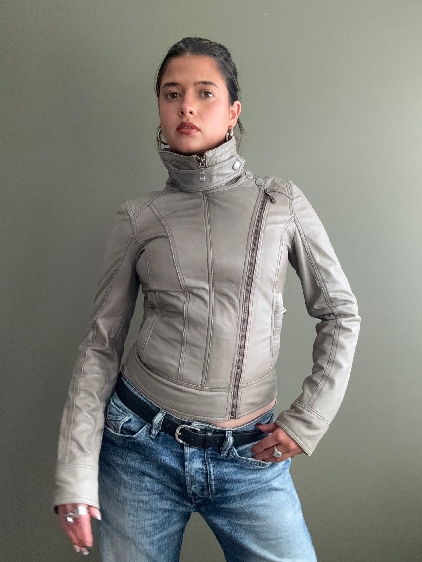 Ted Baker Fitted Leather Jacket (XS)