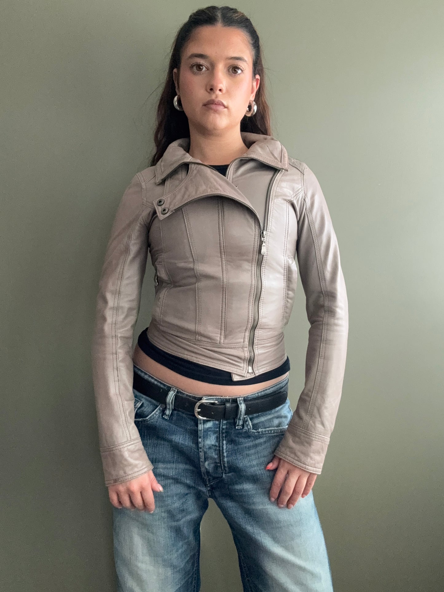 Ted Baker Fitted Leather Jacket (XS)