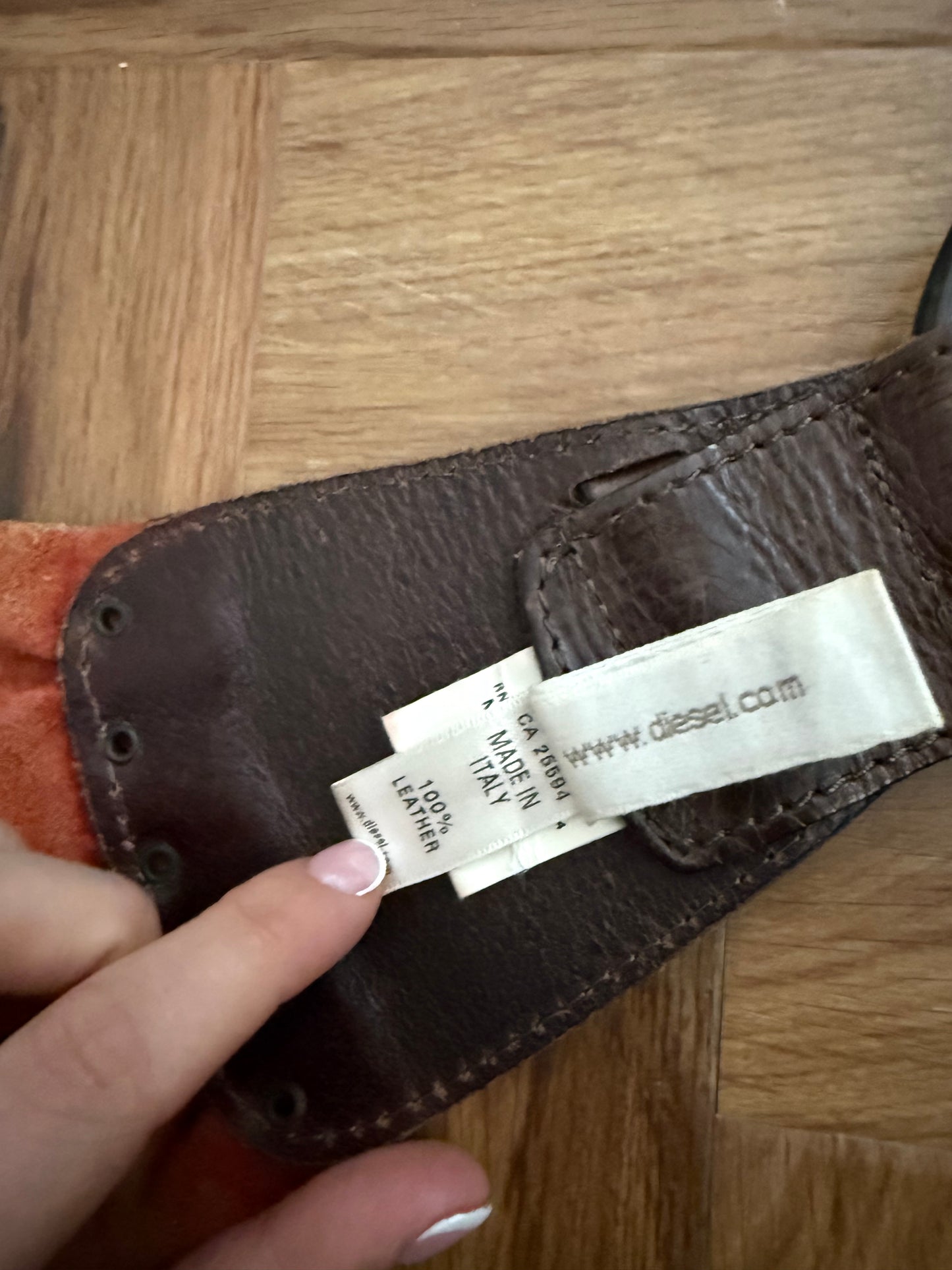 Diesel Thick Red Leather Belt